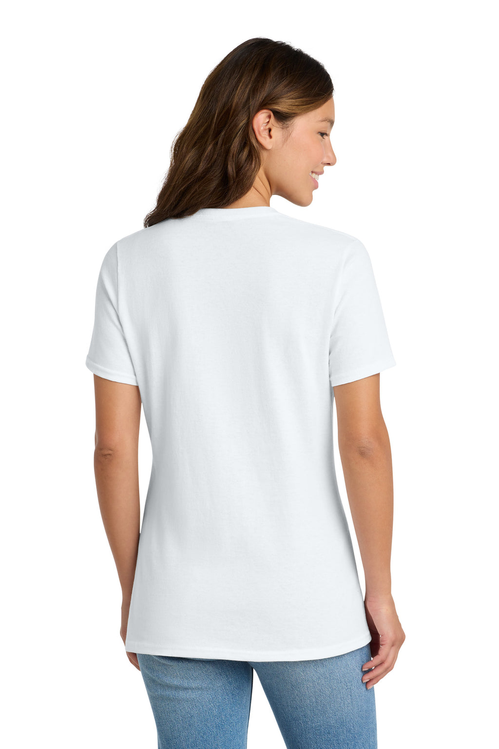 Port & Co Women's Core Cotton Tee. LPC54 - White - back