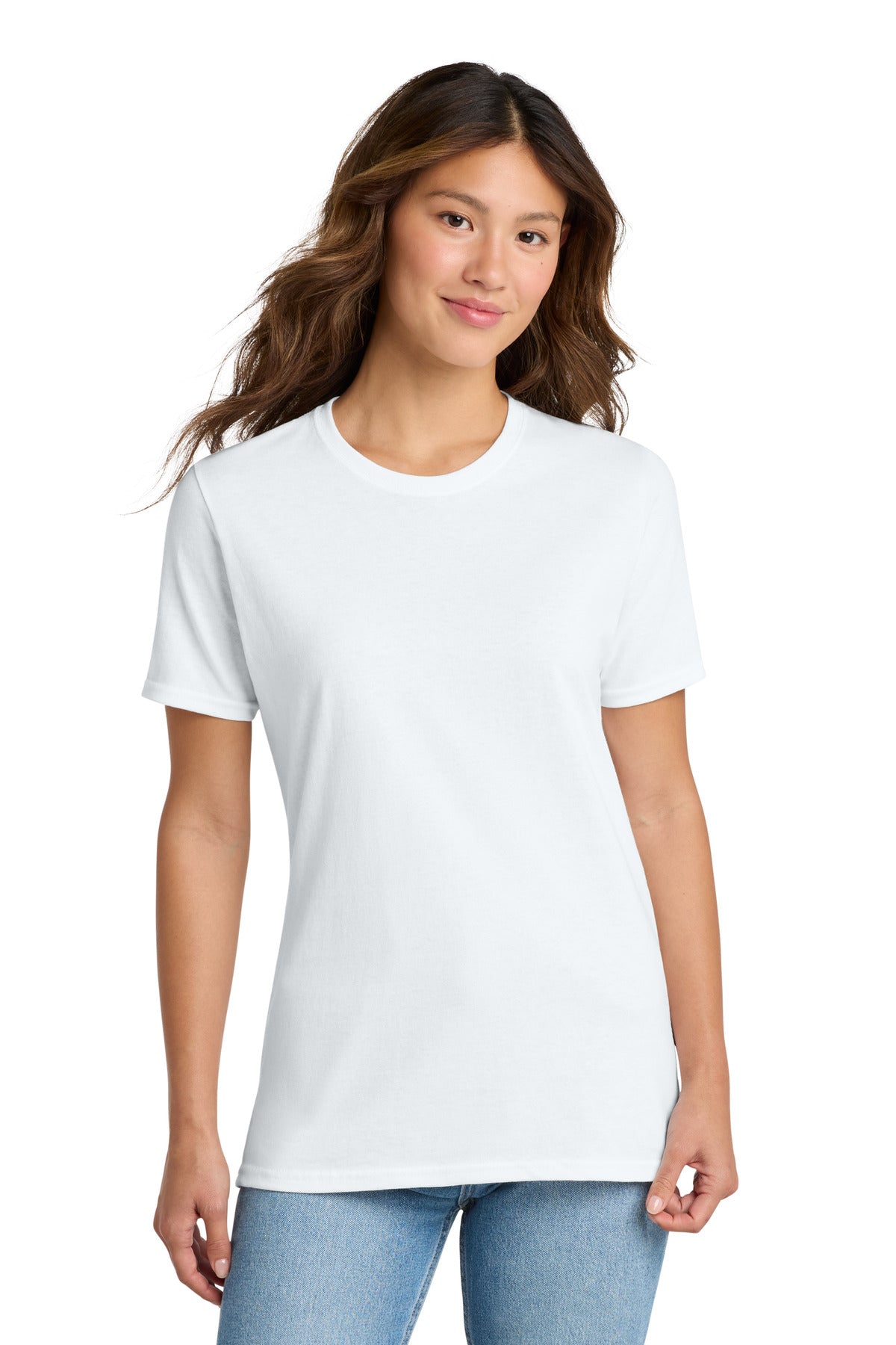 Port & Co Women's Core Cotton Tee. LPC54 - White - front