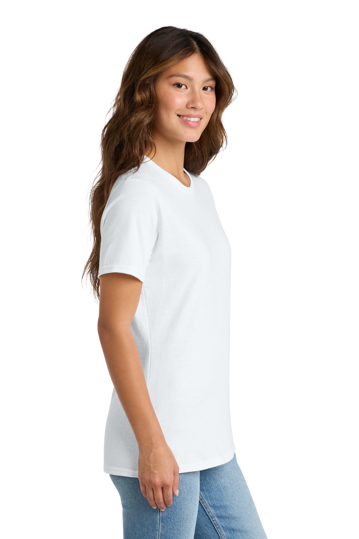 Port & Co Women's Core Cotton Tee. LPC54 - White - side