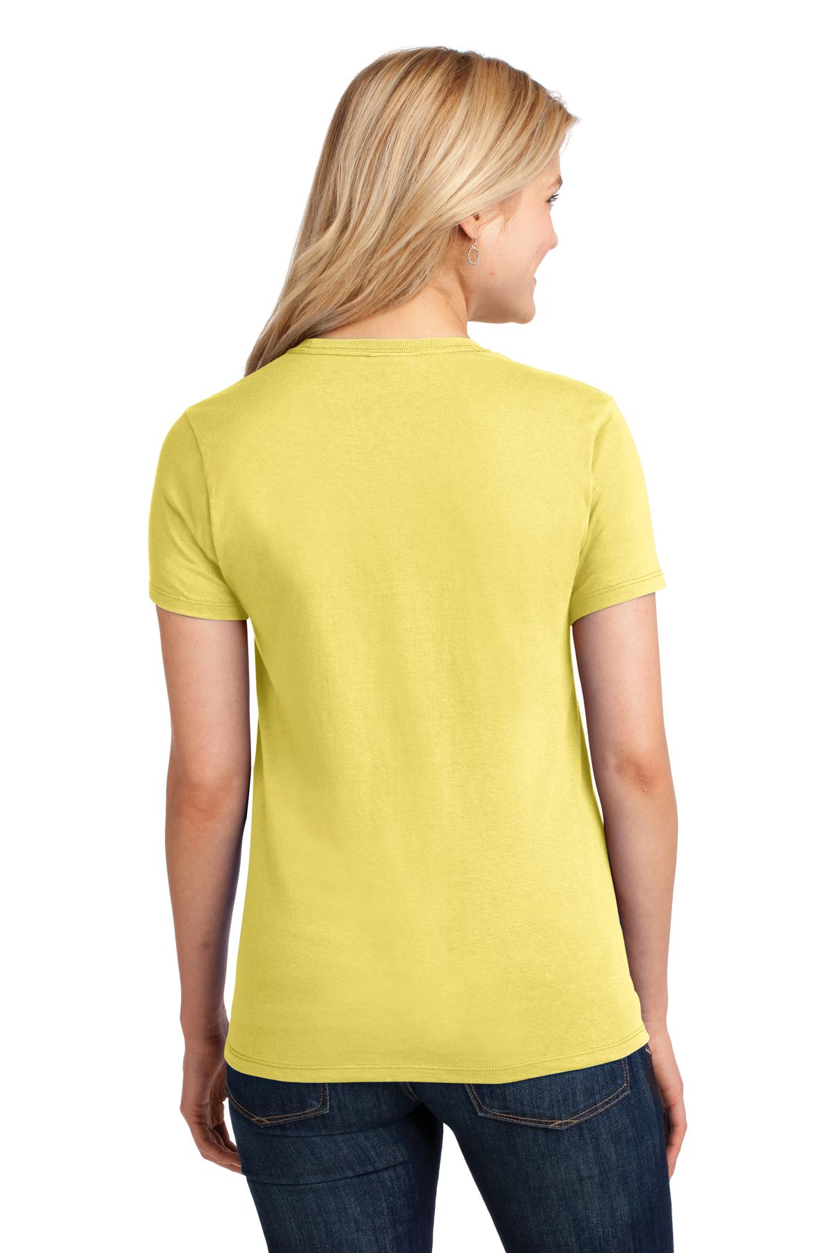 Port & Co Women's Core Cotton Tee. LPC54 - Yellow - back