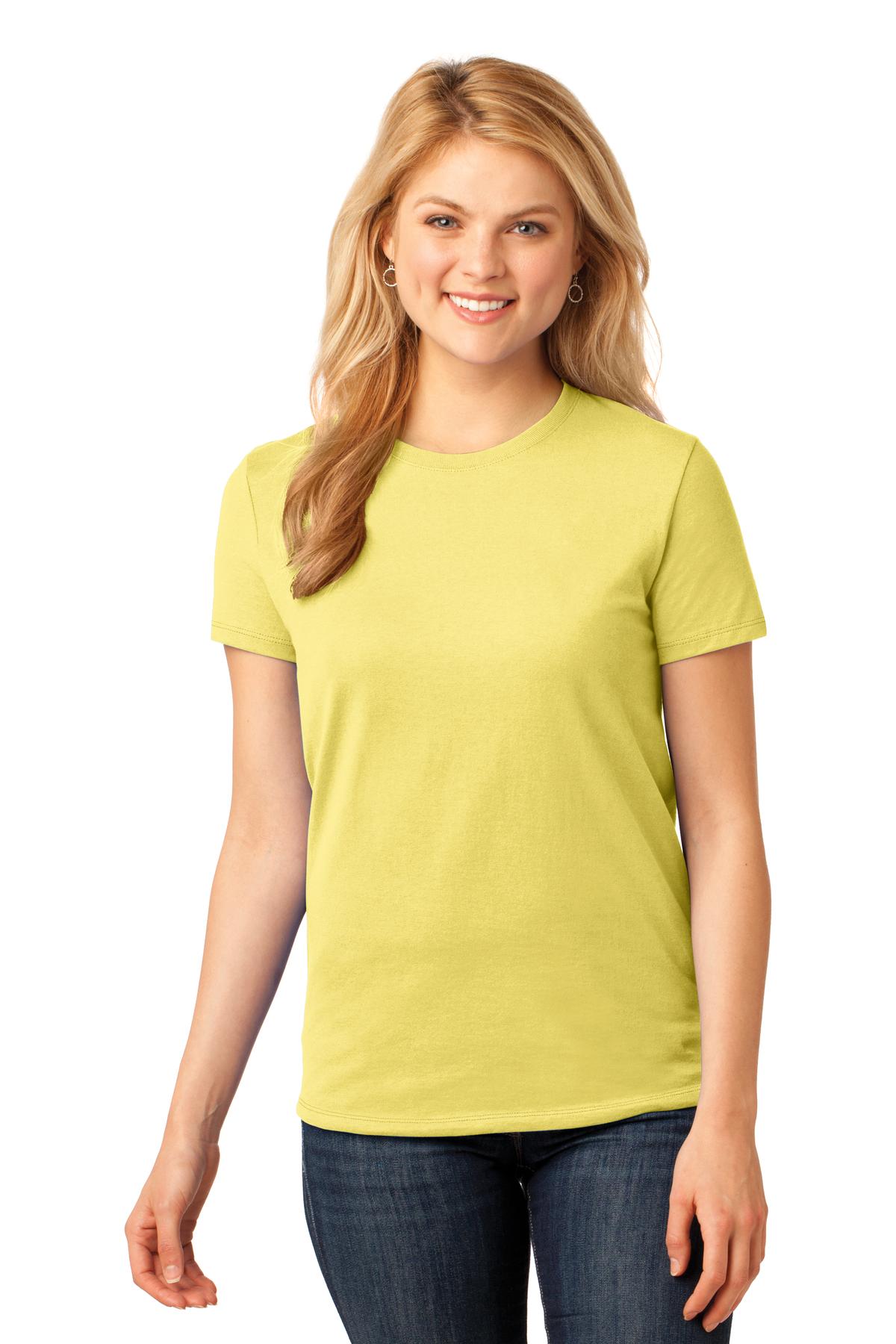 Port & Co Women's Core Cotton Tee. LPC54 - Yellow - front
