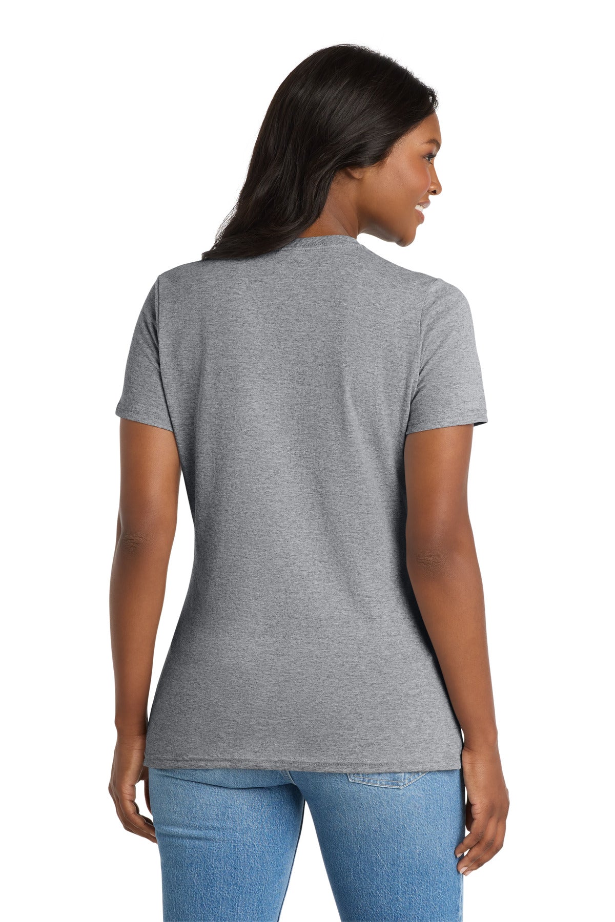 Port & Co Women's Core Blend Tee. LPC55 - Athletic Heather - back