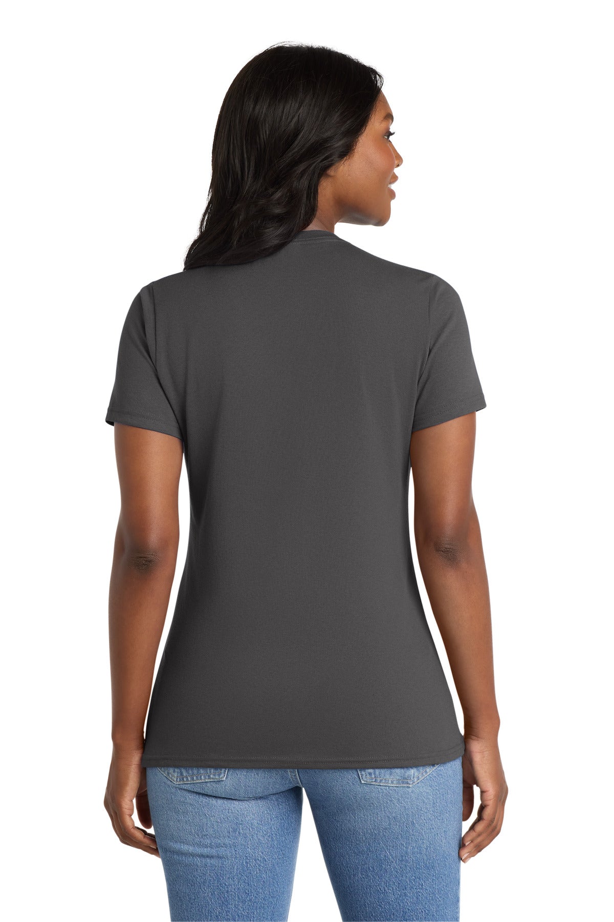 Port & Co Women's Core Blend Tee. LPC55 - Charcoal - back