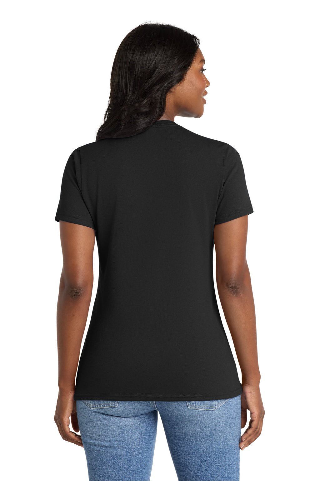 Port & Co Women's Core Blend Tee. LPC55 - Jet Black - back