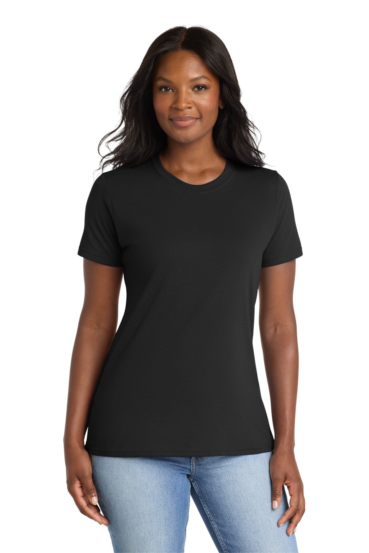 Port & Co Women's Core Blend Tee. LPC55 - Jet Black - front