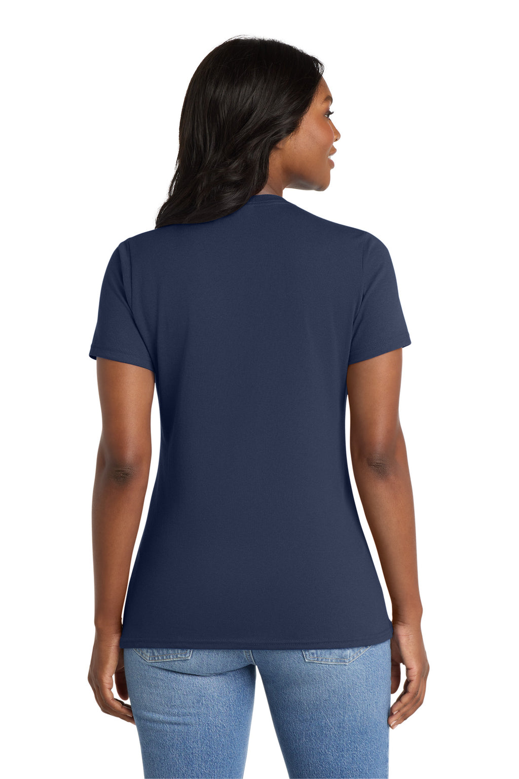Port & Co Women's Core Blend Tee. LPC55 - Navy - back