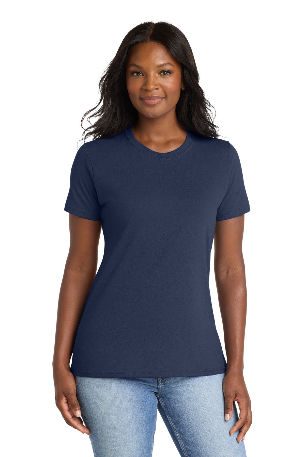 Port & Co Women's Core Blend Tee. LPC55 - Navy - front