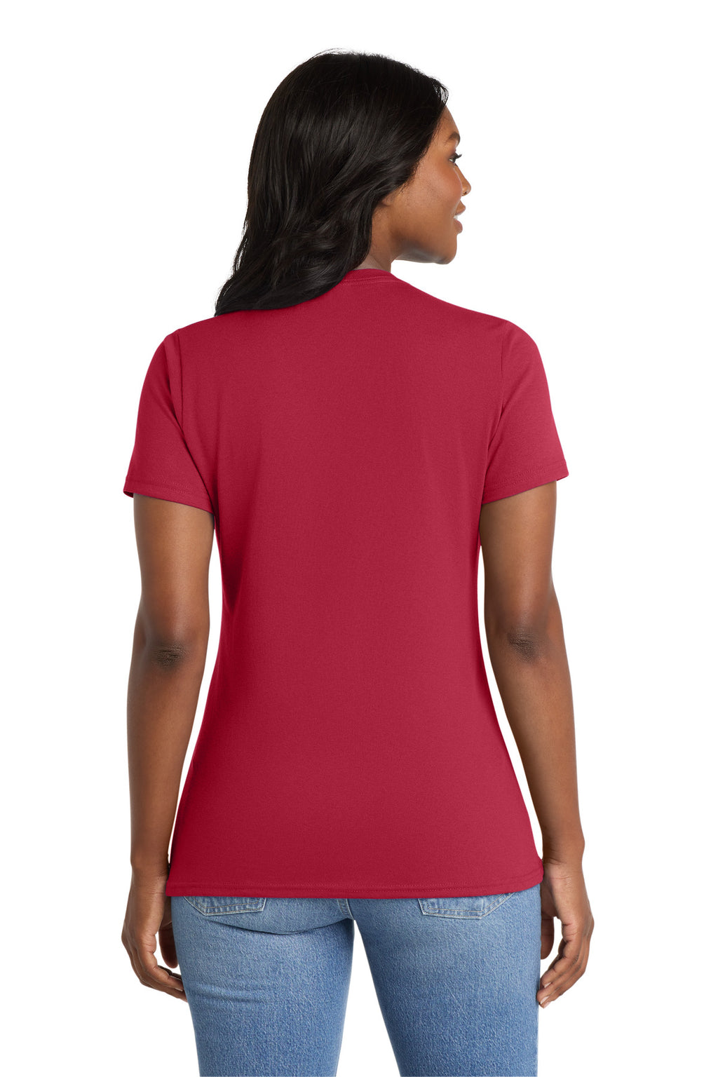 Port & Co Women's Core Blend Tee. LPC55 - Red - back