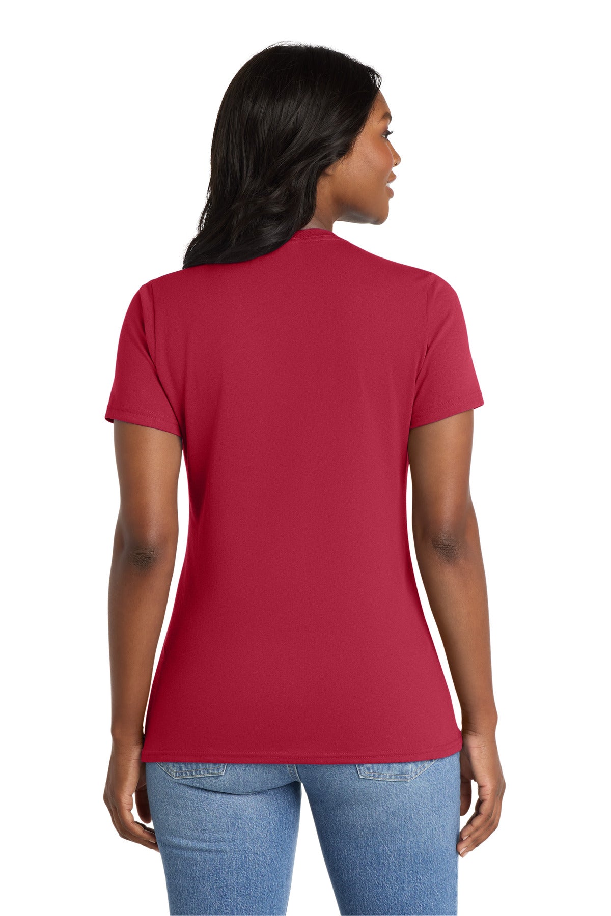 Port & Co Women's Core Blend Tee. LPC55 - Red - back