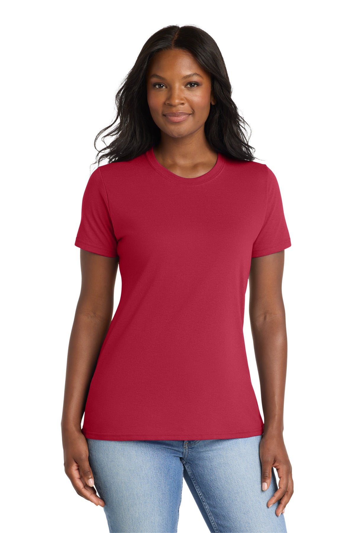 Port & Co Women's Core Blend Tee. LPC55 - Red - front