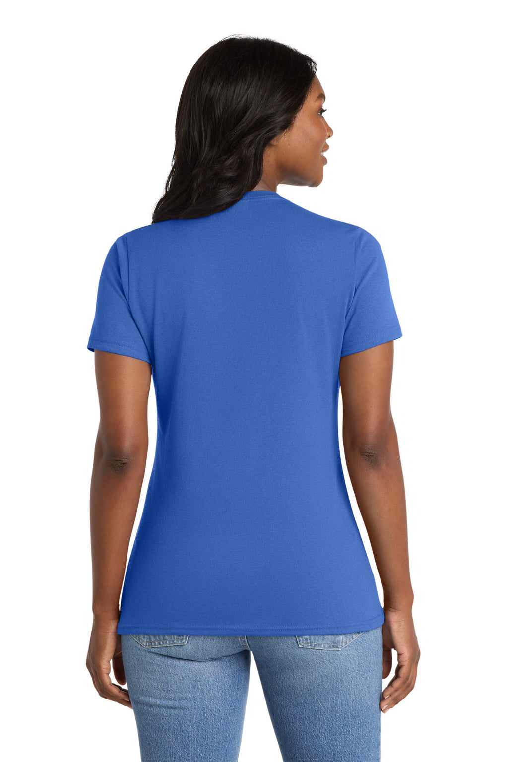 Port & Co Women's Core Blend Tee. LPC55 - Royal - back