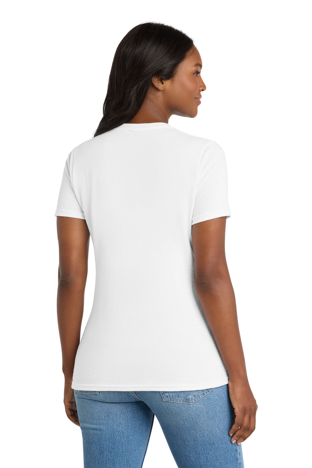 Port & Co Women's Core Blend Tee. LPC55 - White - back