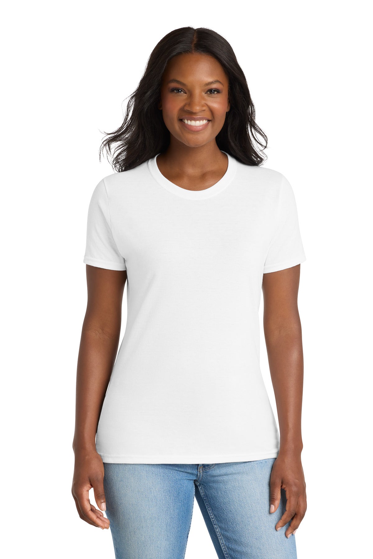 Port & Co Women's Core Blend Tee. LPC55 - White - front