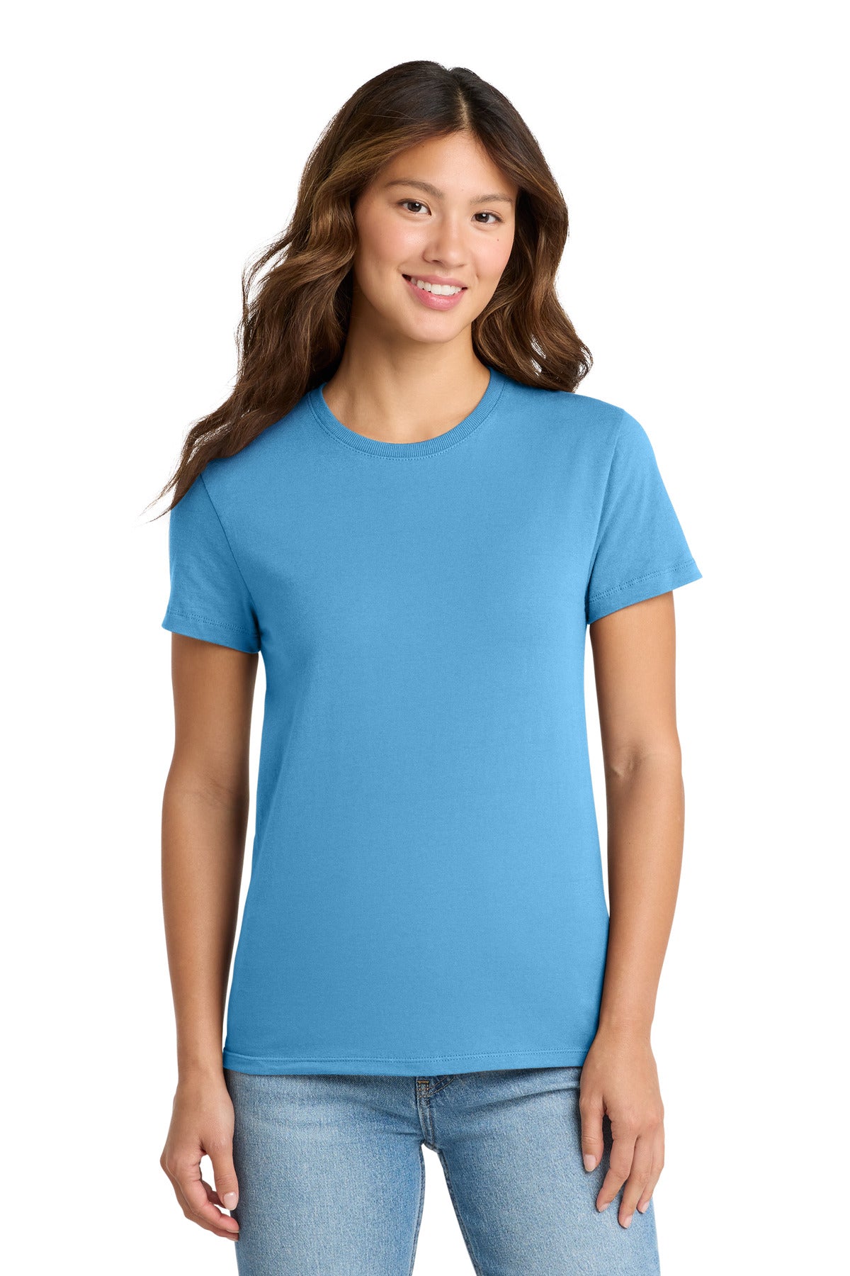 Port & Co Women's Essential Tee. LPC61 - Aquatic Blue - front