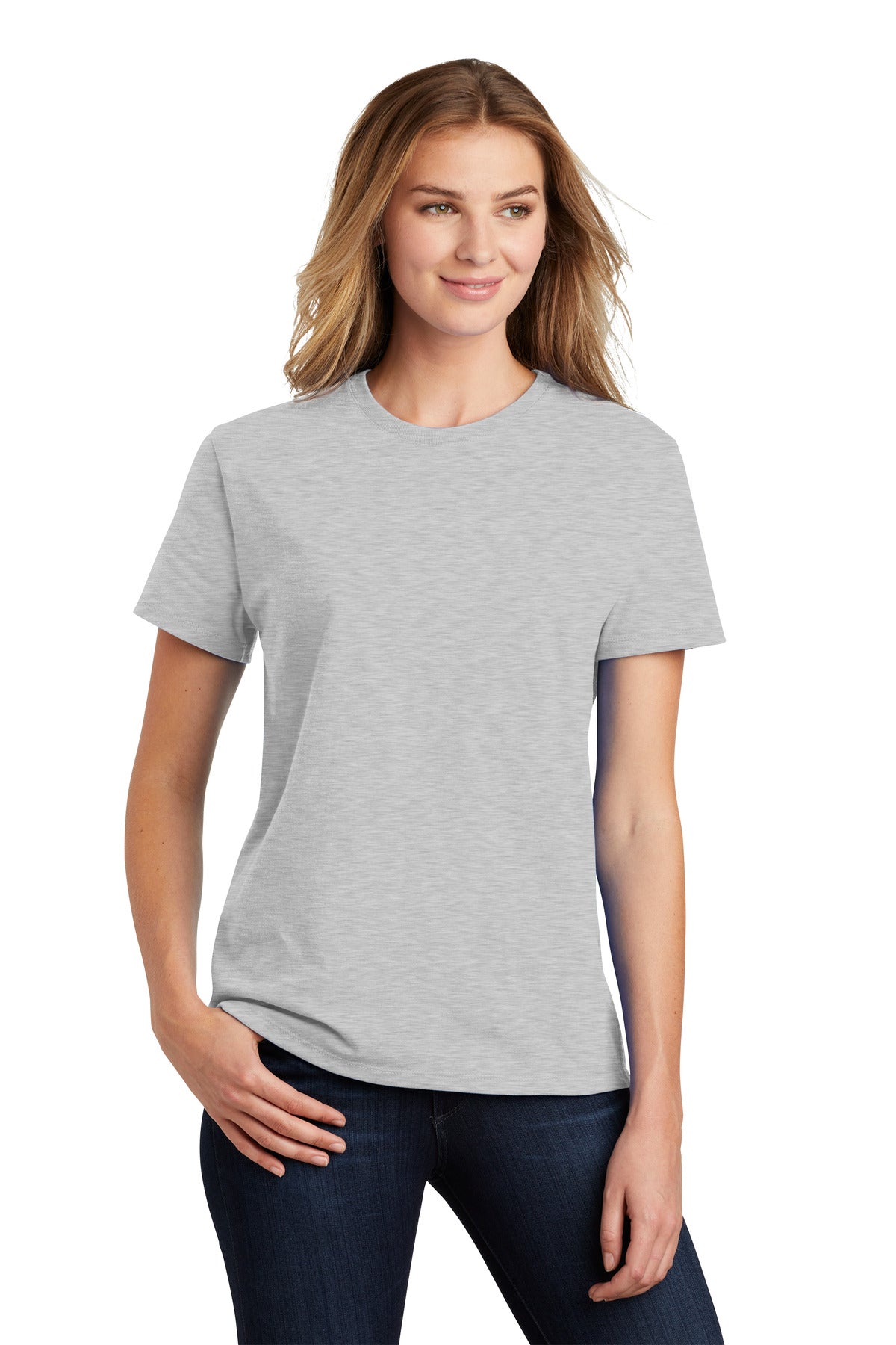 Port & Co Women's Essential Tee. LPC61 - Ash - front