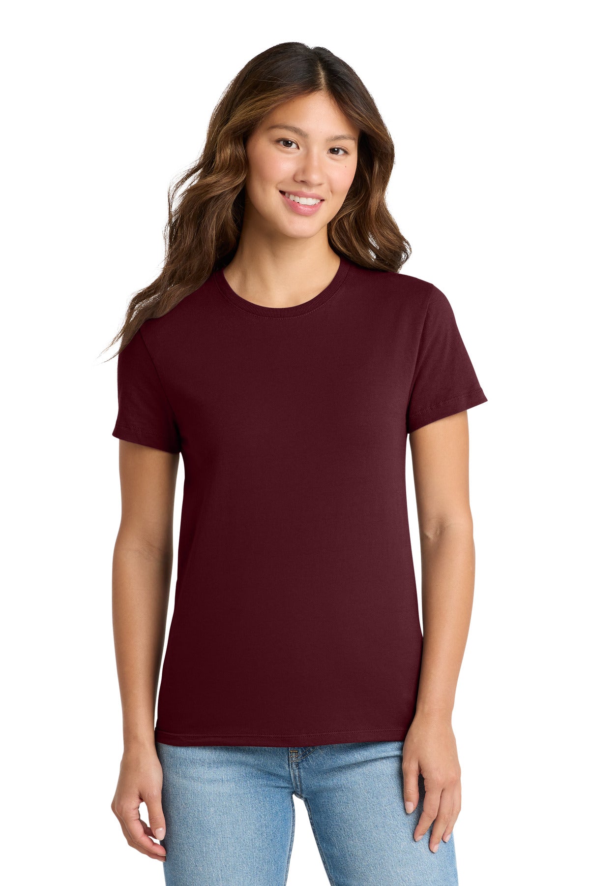 Port & Co Women's Essential Tee. LPC61 - Athletic Maroon - front