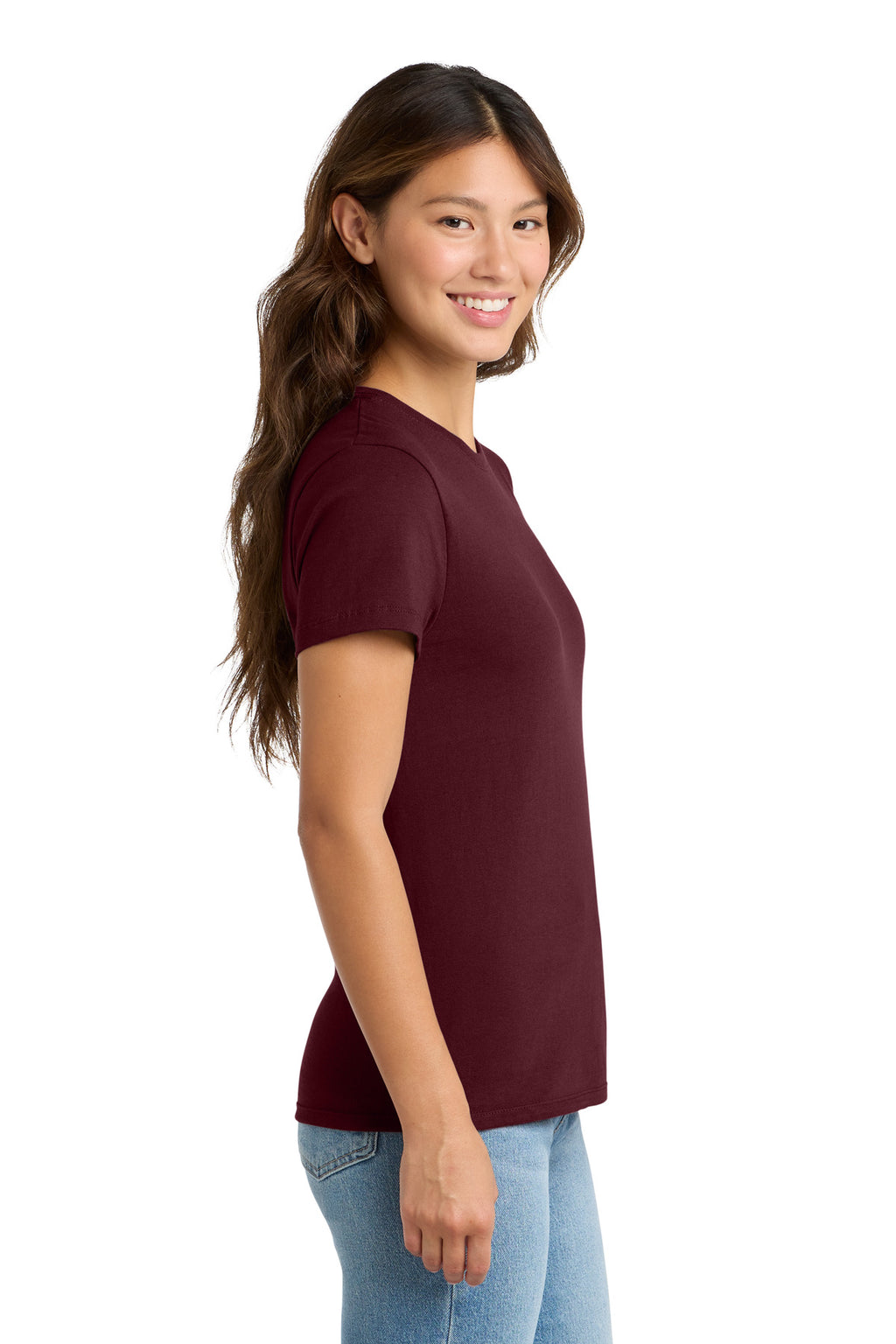 Port & Co Women's Essential Tee. LPC61 - Athletic Maroon - side