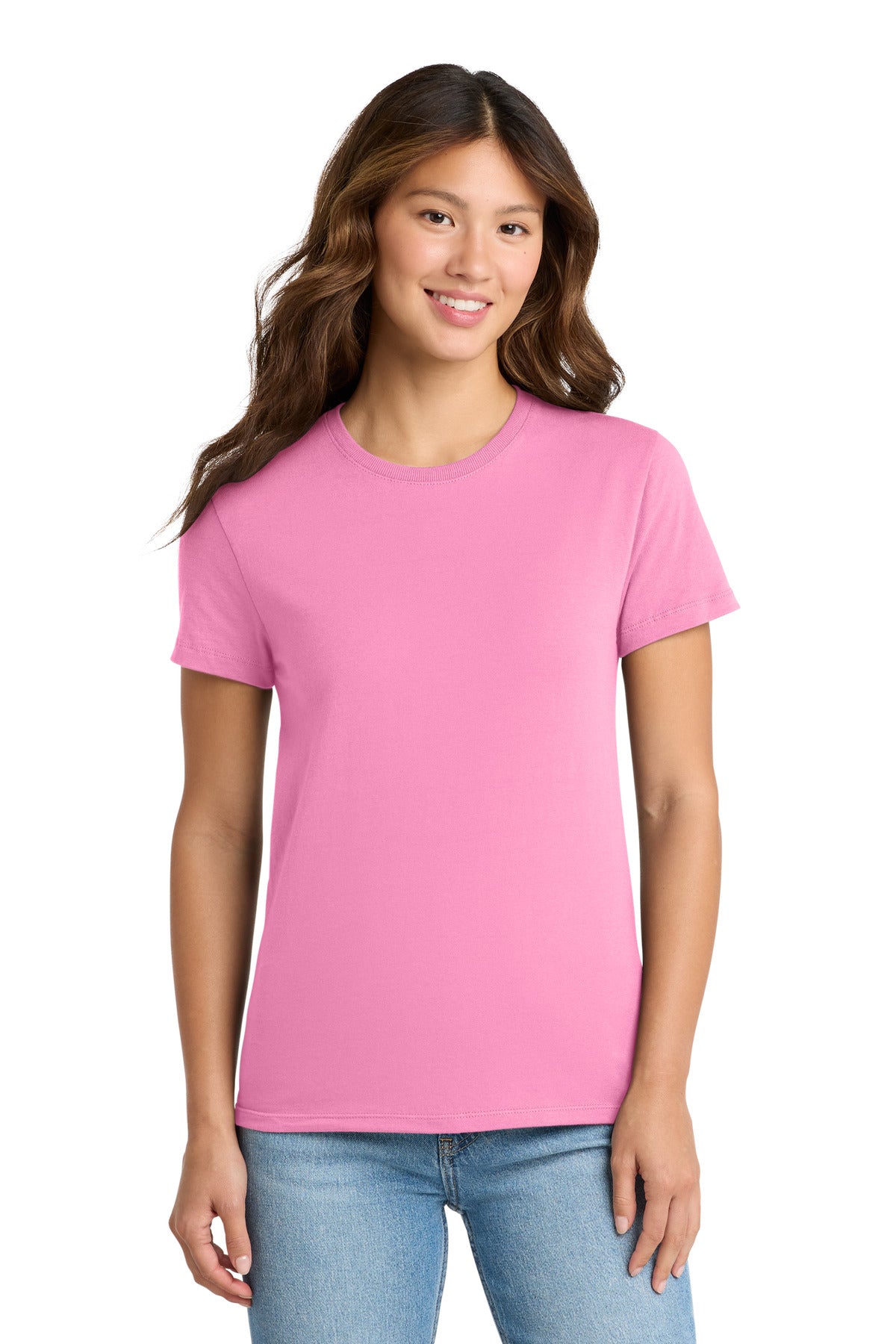 Port & Co Women's Essential Tee. LPC61 - Candy Pink - front