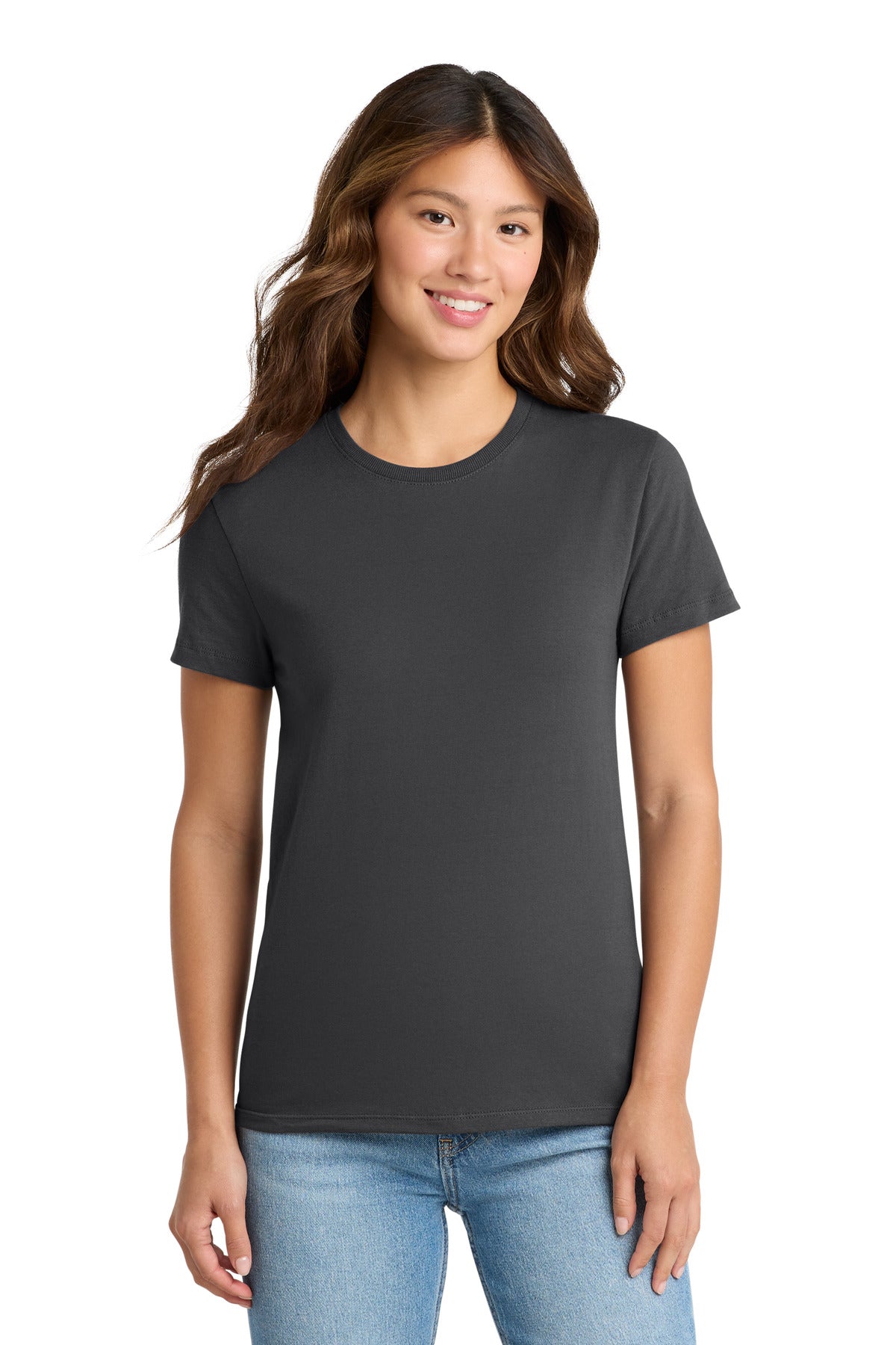 Port & Co Women's Essential Tee. LPC61 - Charcoal - front