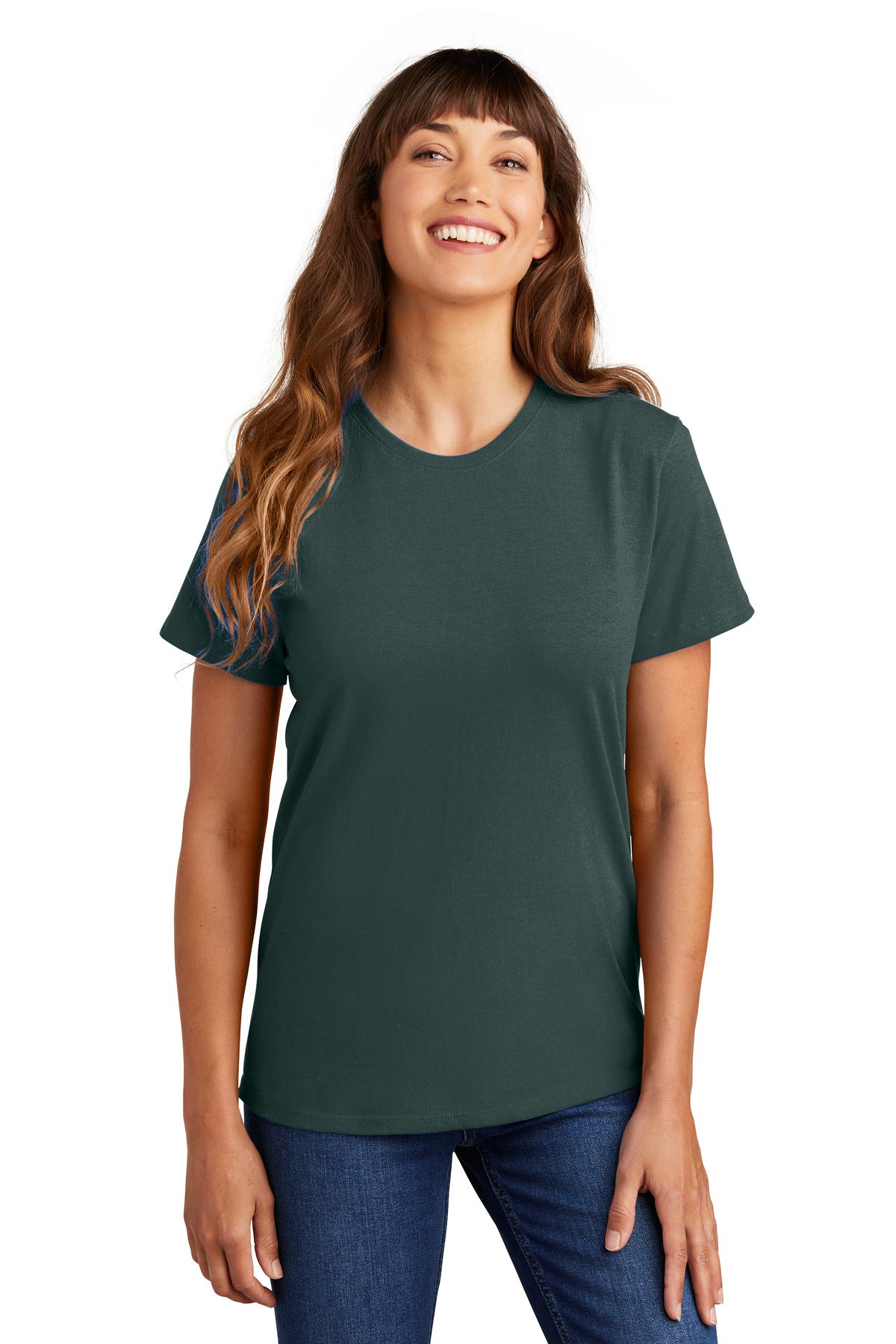 Port & Co Women's Essential Tee. LPC61 - Dark Green - front
