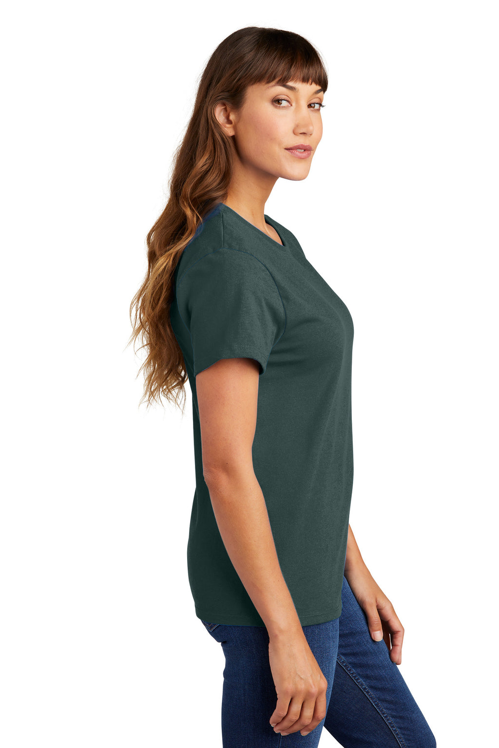 Port & Co Women's Essential Tee. LPC61 - Dark Green - side