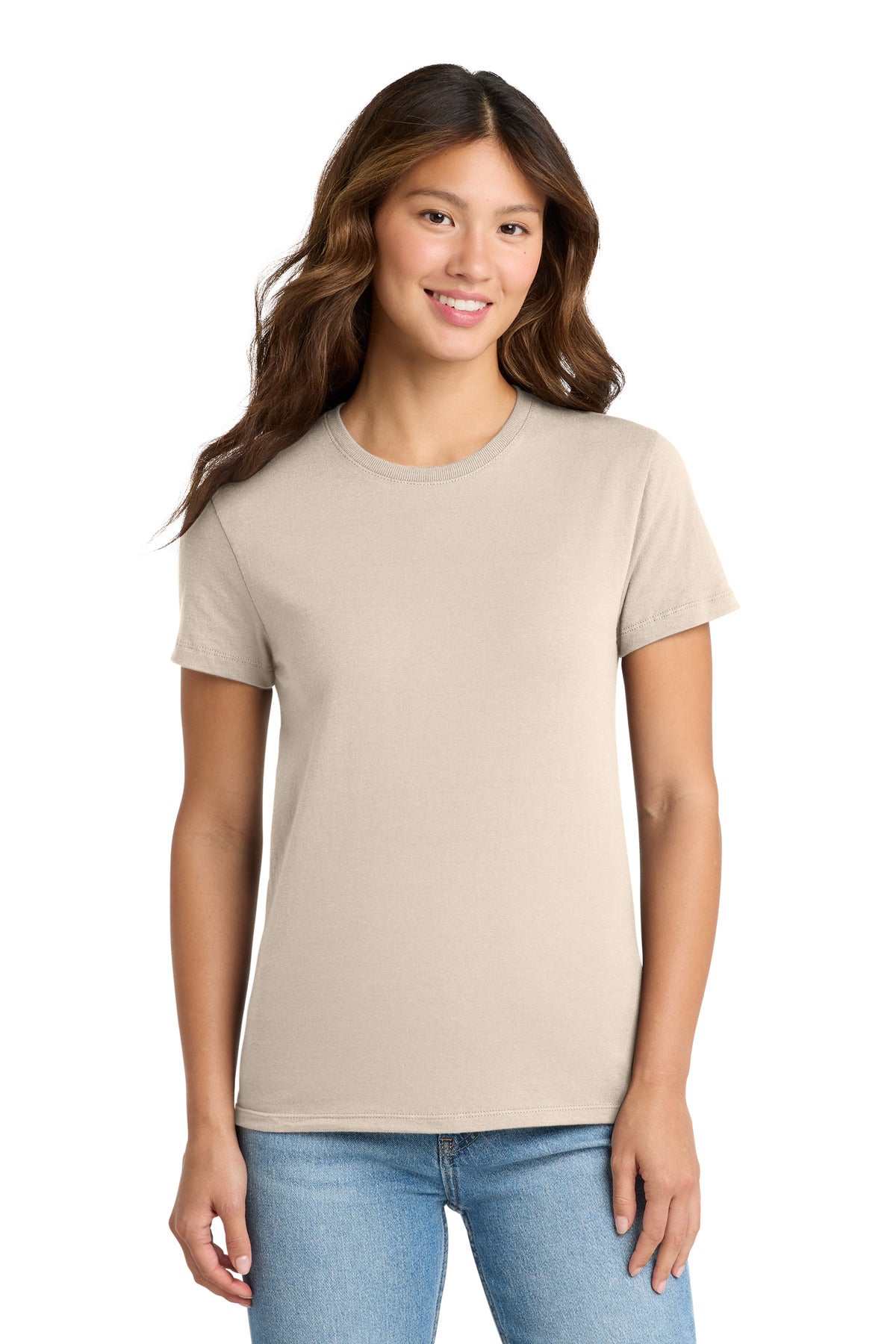 Port & Co Women's Essential Tee. LPC61 - Natural - front
