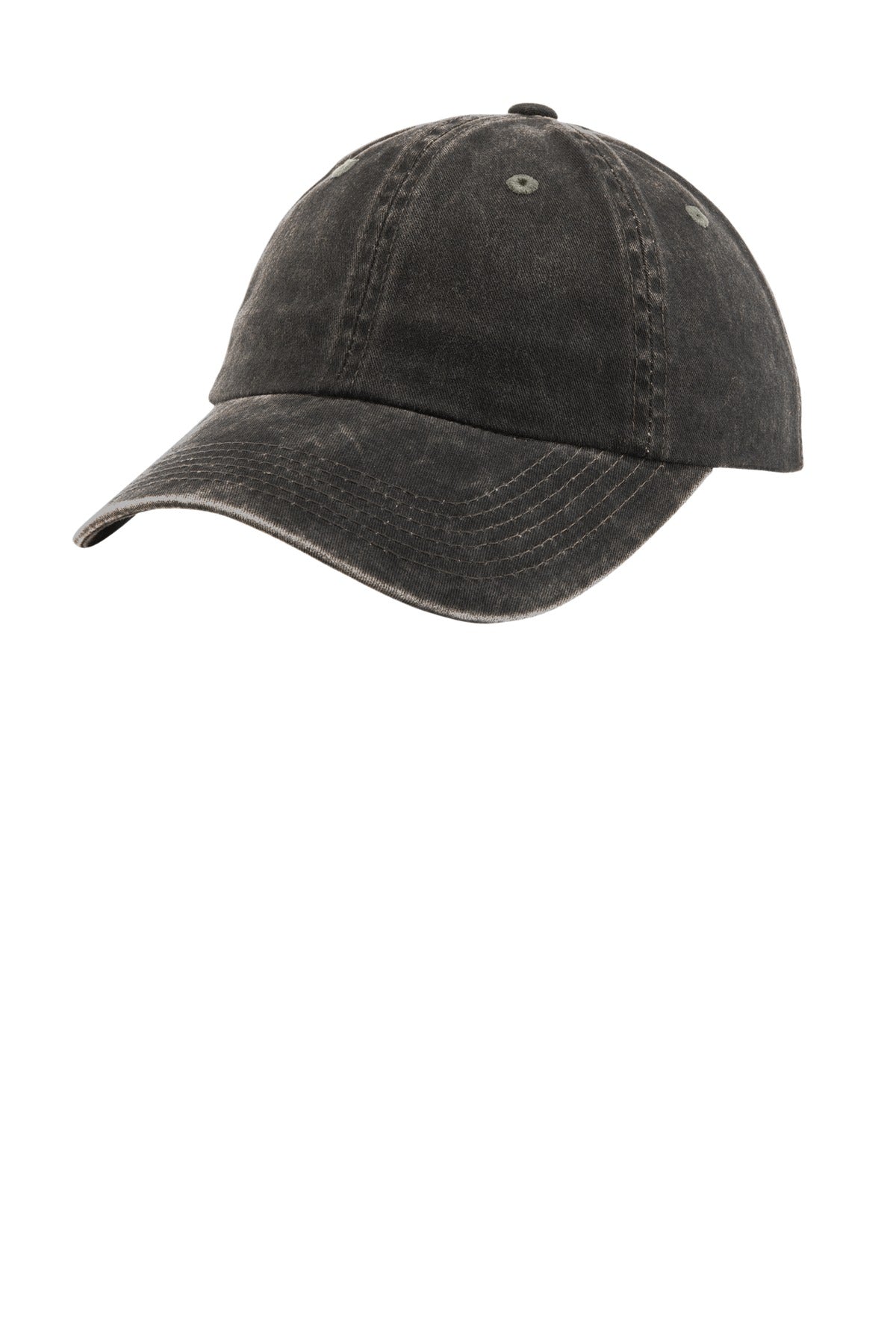 Port Authority Women's Garment-Washed Cap. LPWU - Black - front