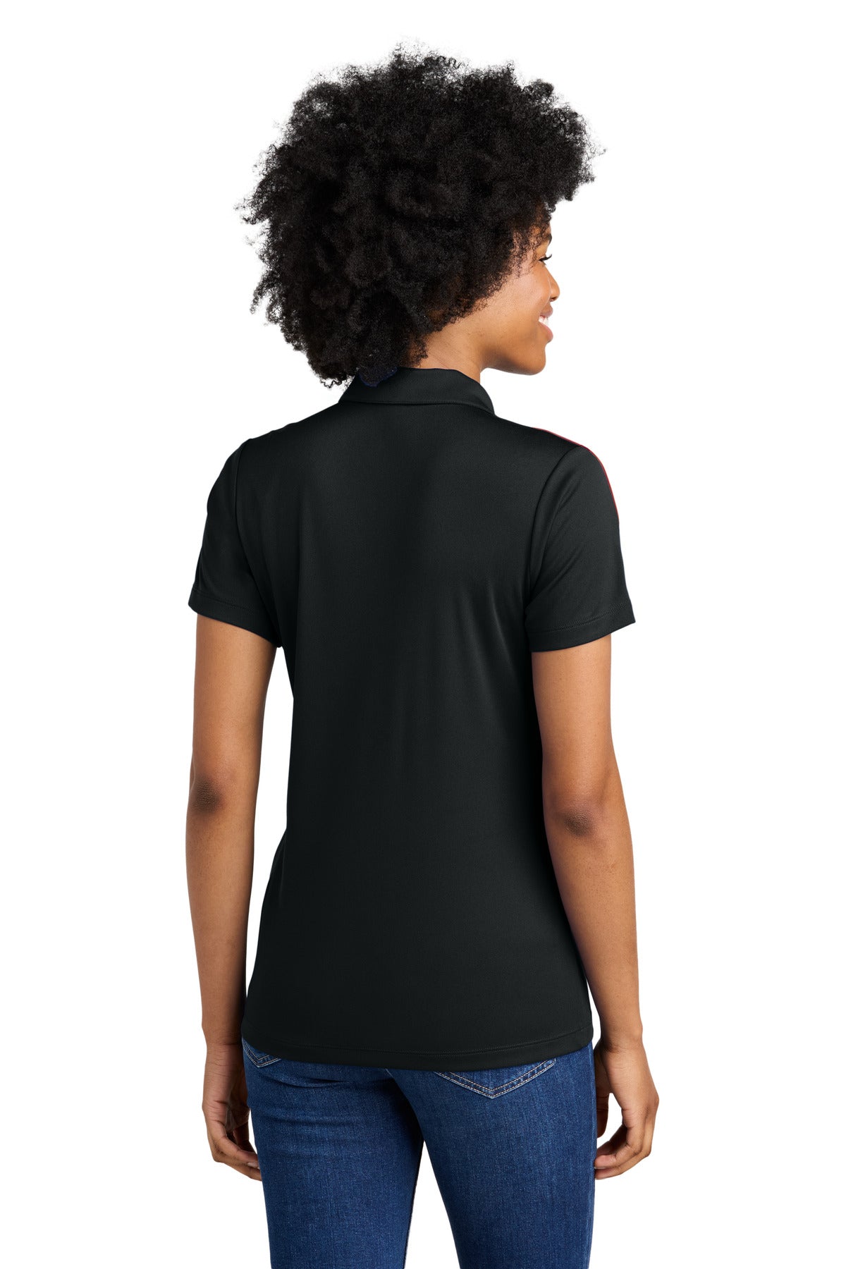 Sport-Tek Women's Competitor United Polo LST104 - Black/ Deep Red - back