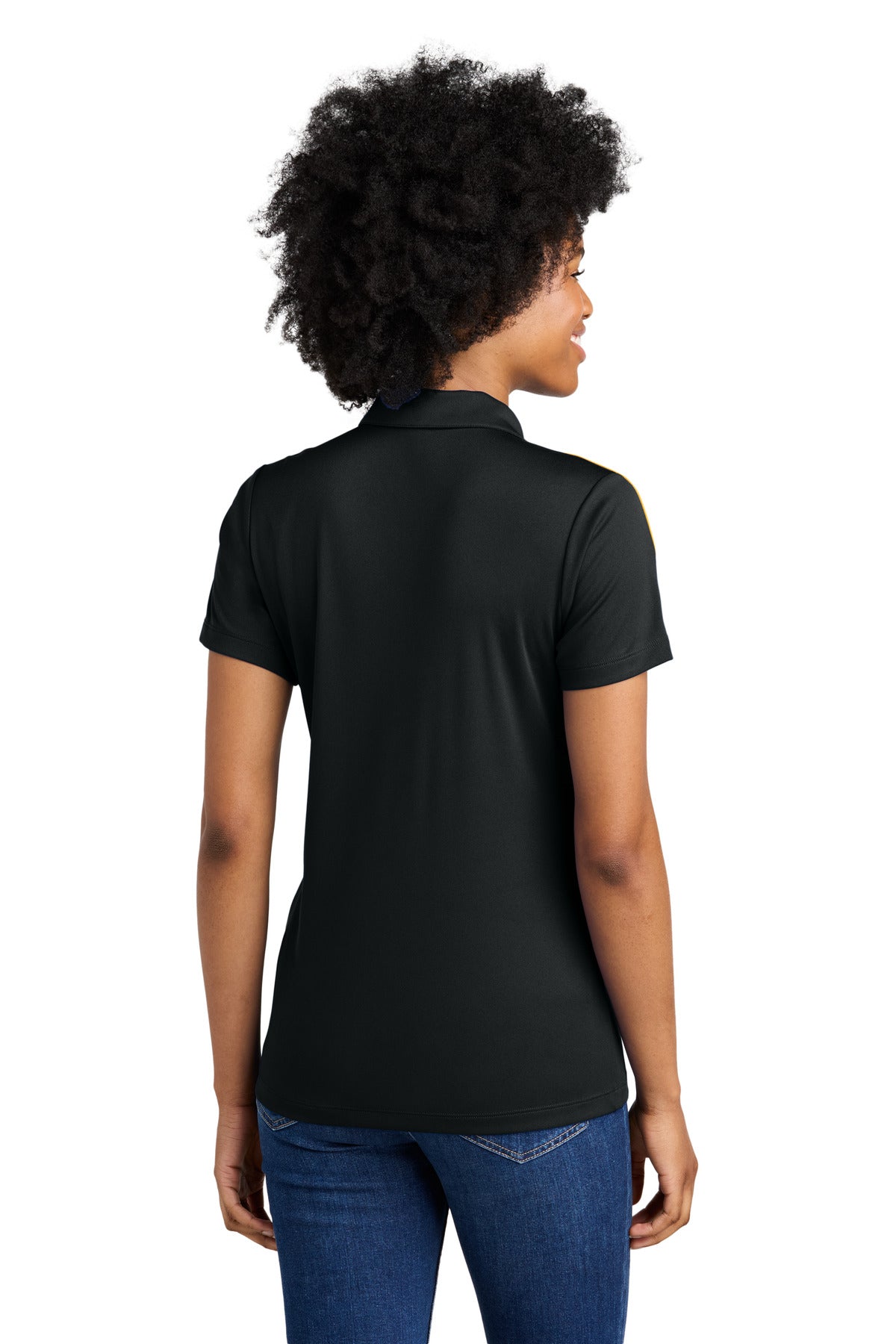 Sport-Tek Women's Competitor United Polo LST104 - Black/ Gold - back
