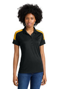 Sport-Tek Women's Competitor United Polo LST104 - Black/ Gold - front