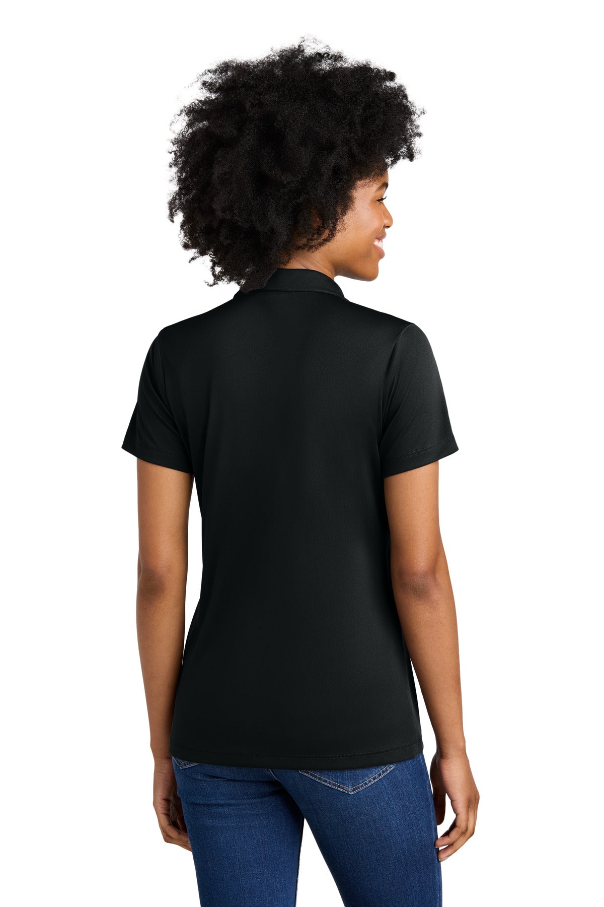 Sport-Tek Women's Competitor United Polo LST104 - Black/ White - back