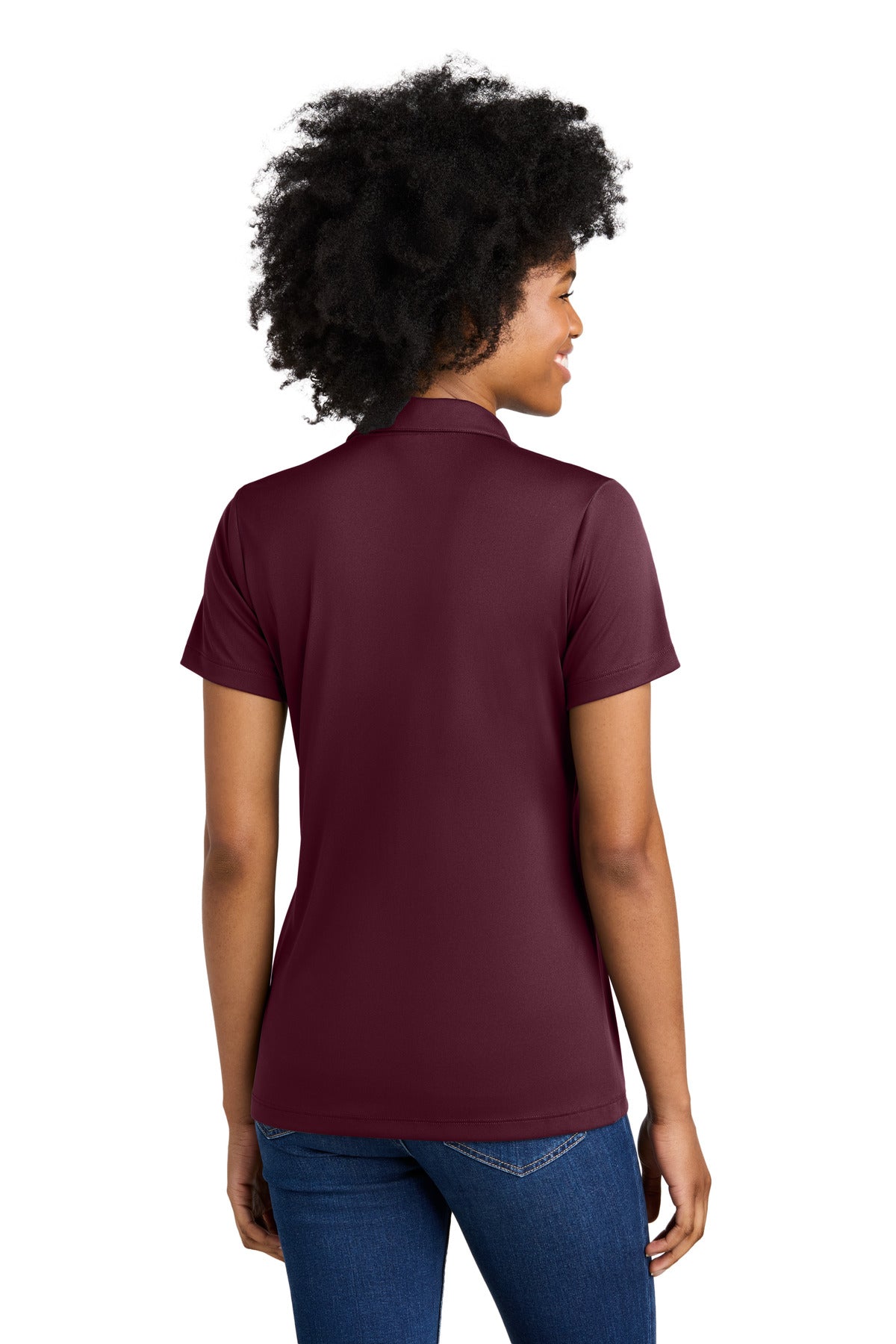 Sport-Tek Women's Competitor United Polo LST104 - Maroon/ White - back