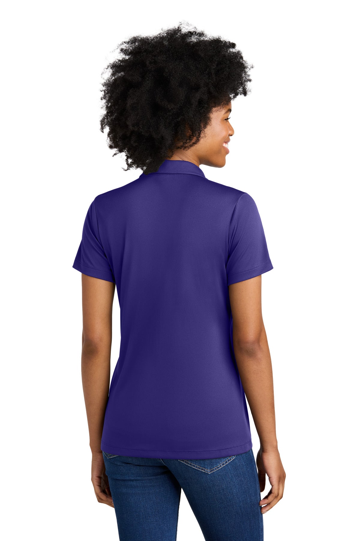 Sport-Tek Women's Competitor United Polo LST104 - Purple/ White - back