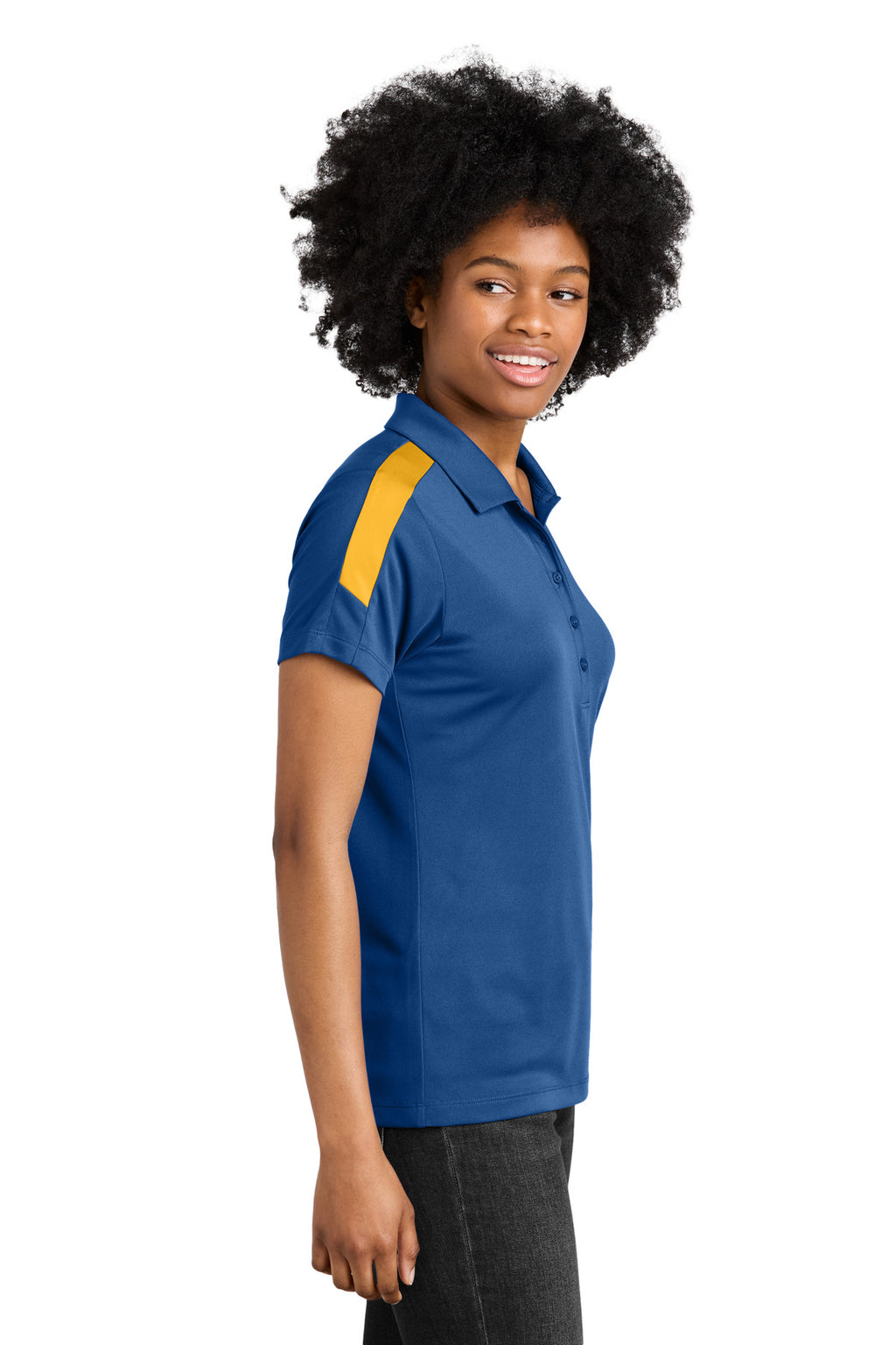 Sport-Tek Women's Competitor United Polo LST104 - Royal/ Gold - side