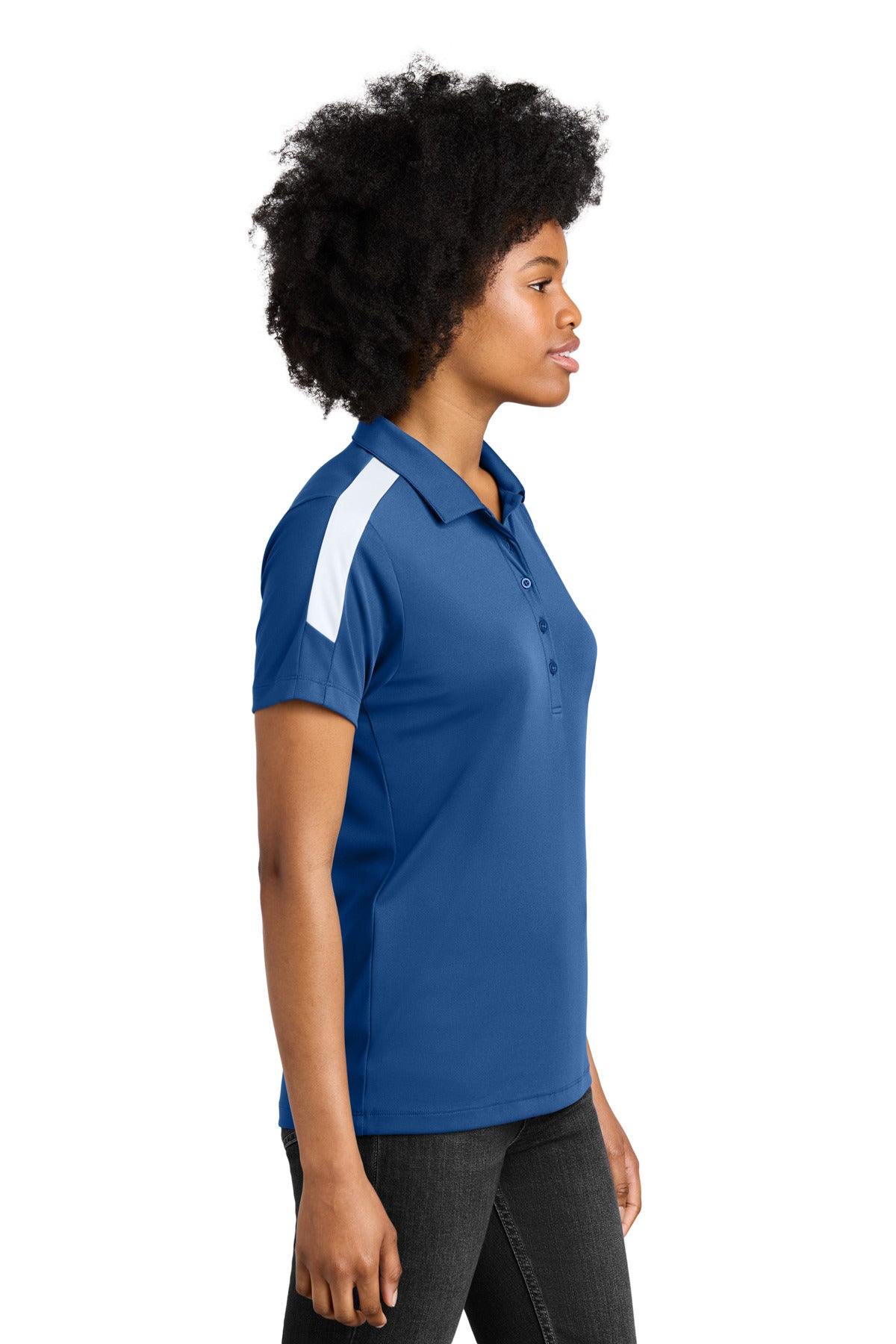 Sport-Tek Women's Competitor United Polo LST104 - Royal/ White - side