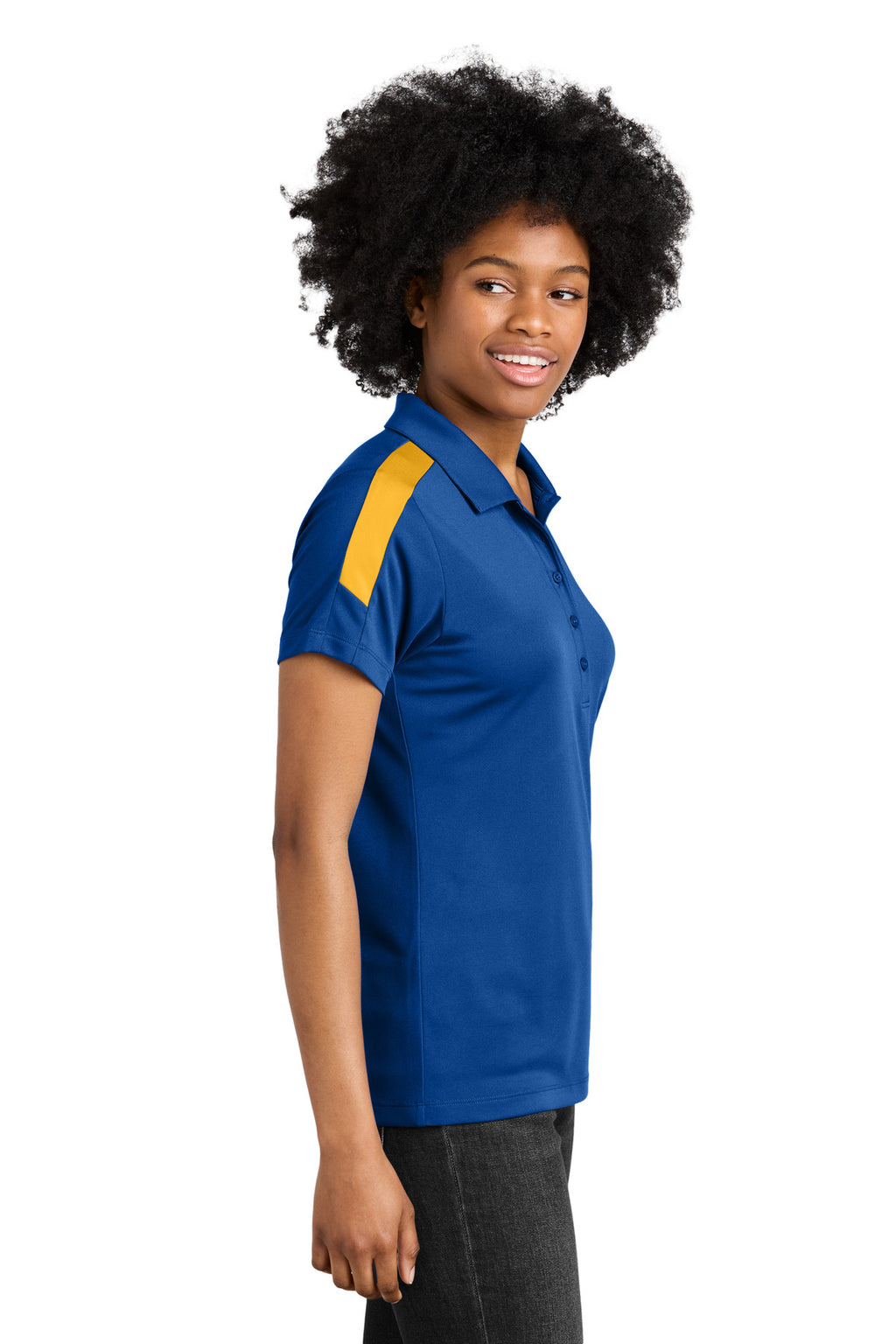 Sport-Tek Women's Competitor United Polo LST104 - True Royal/ Gold - side
