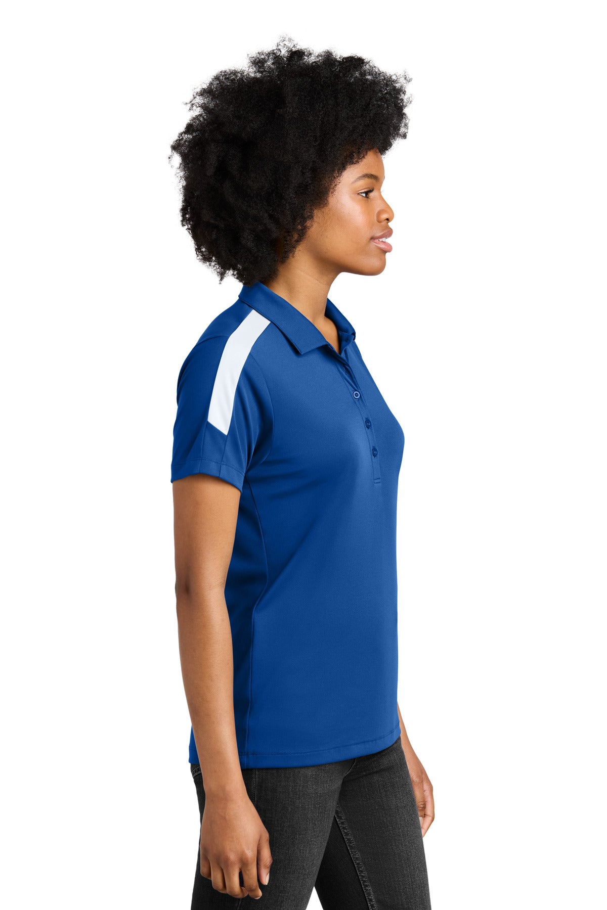 Sport-Tek Women's Competitor United Polo LST104 - True Royal/ White - side
