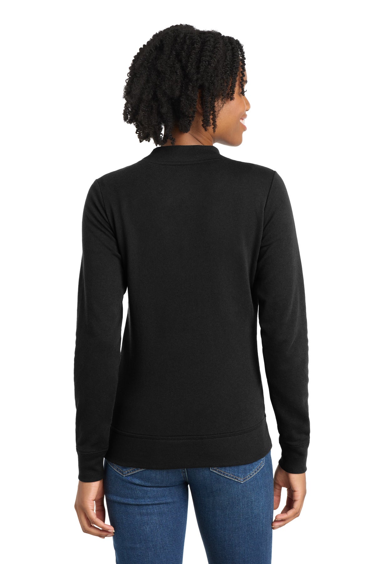 Sport-Tek Women's Lightweight French Terry Bomber LST274 - Black - back