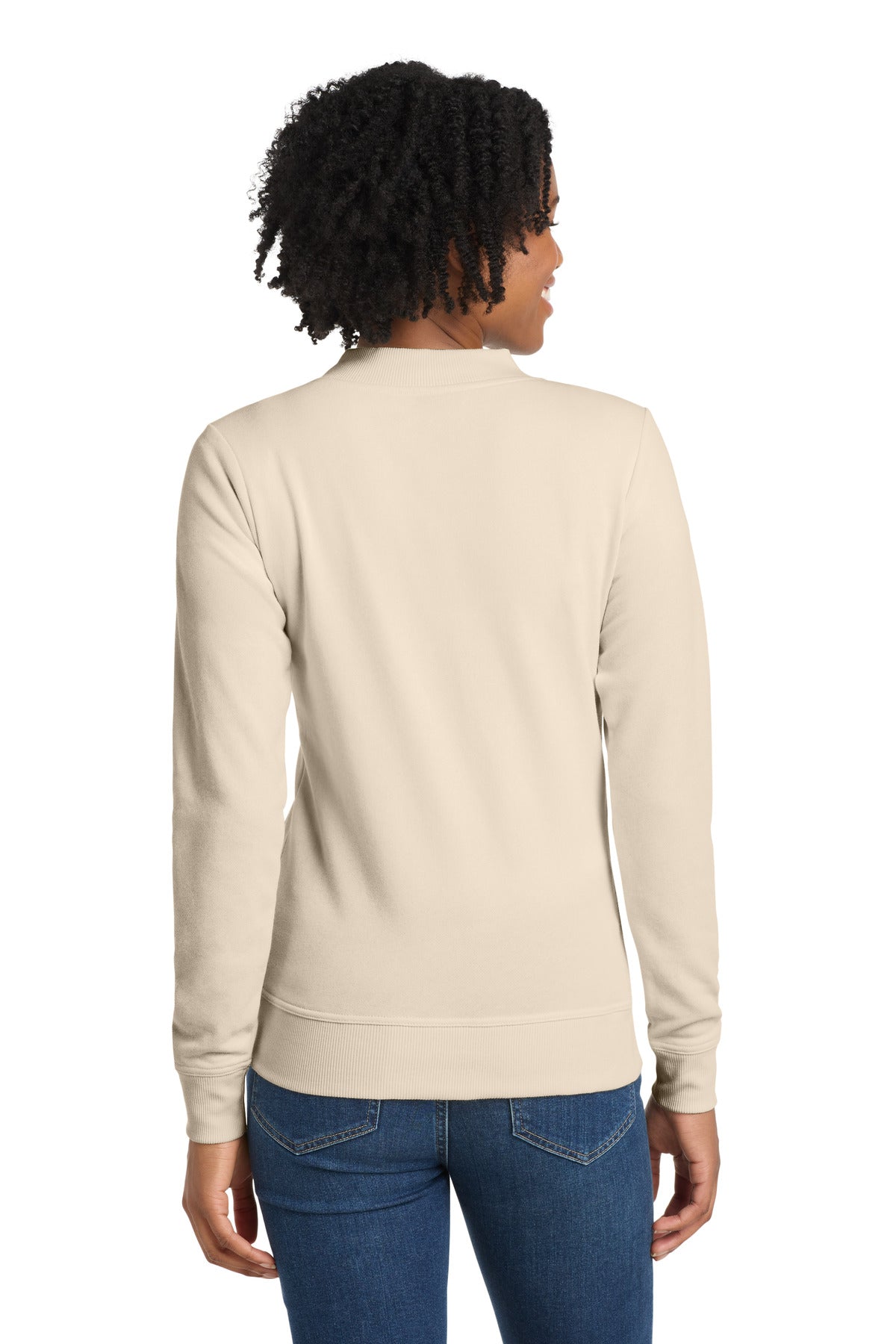 Sport-Tek Women's Lightweight French Terry Bomber LST274 - Ecru - back