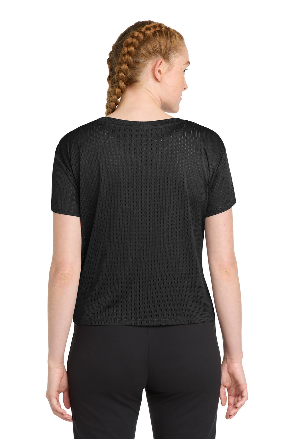 Sport-Tek Women's PosiCharge Draft Crop Tee. LST411 - Black - back