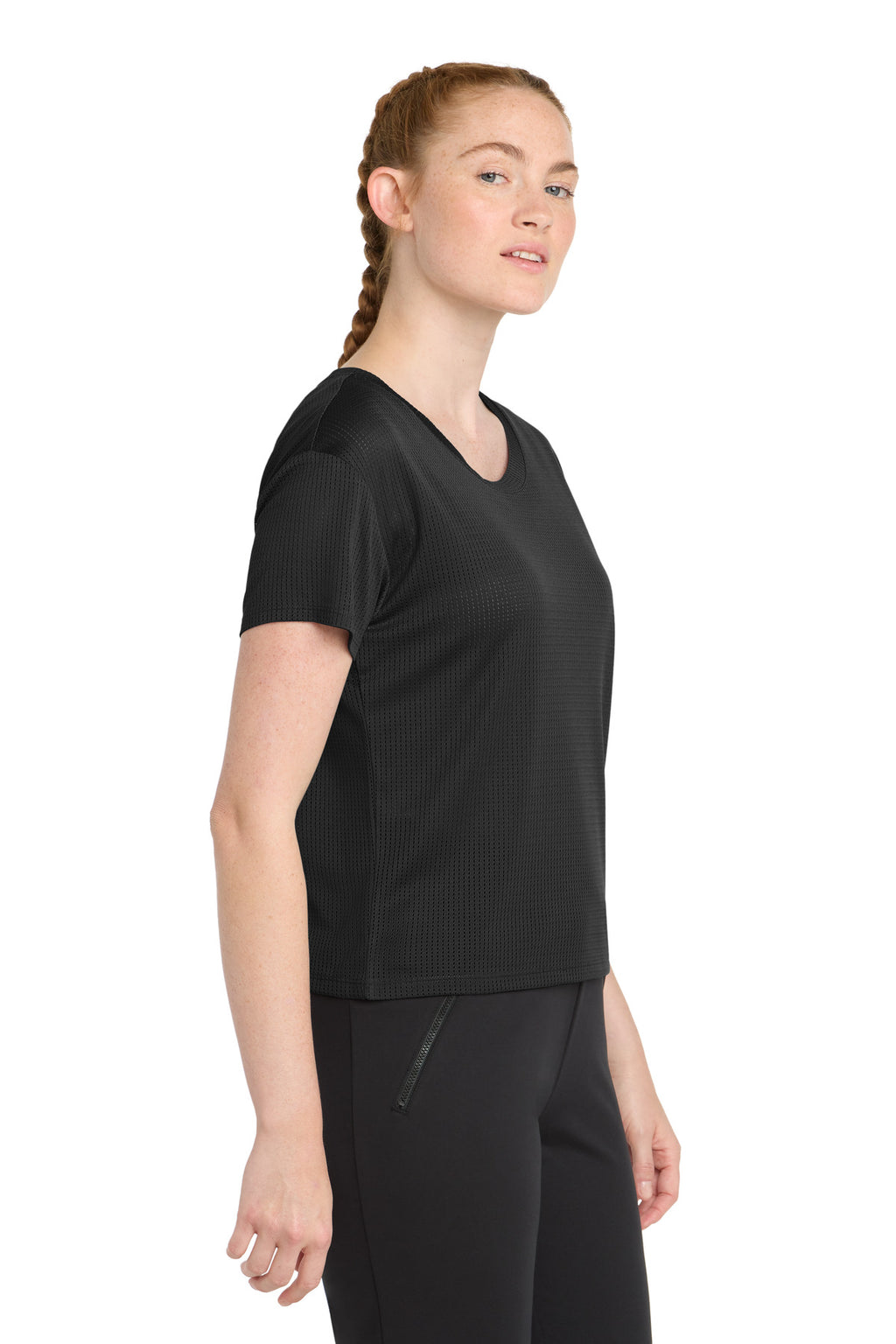 Sport-Tek Women's PosiCharge Draft Crop Tee. LST411 - Black - side