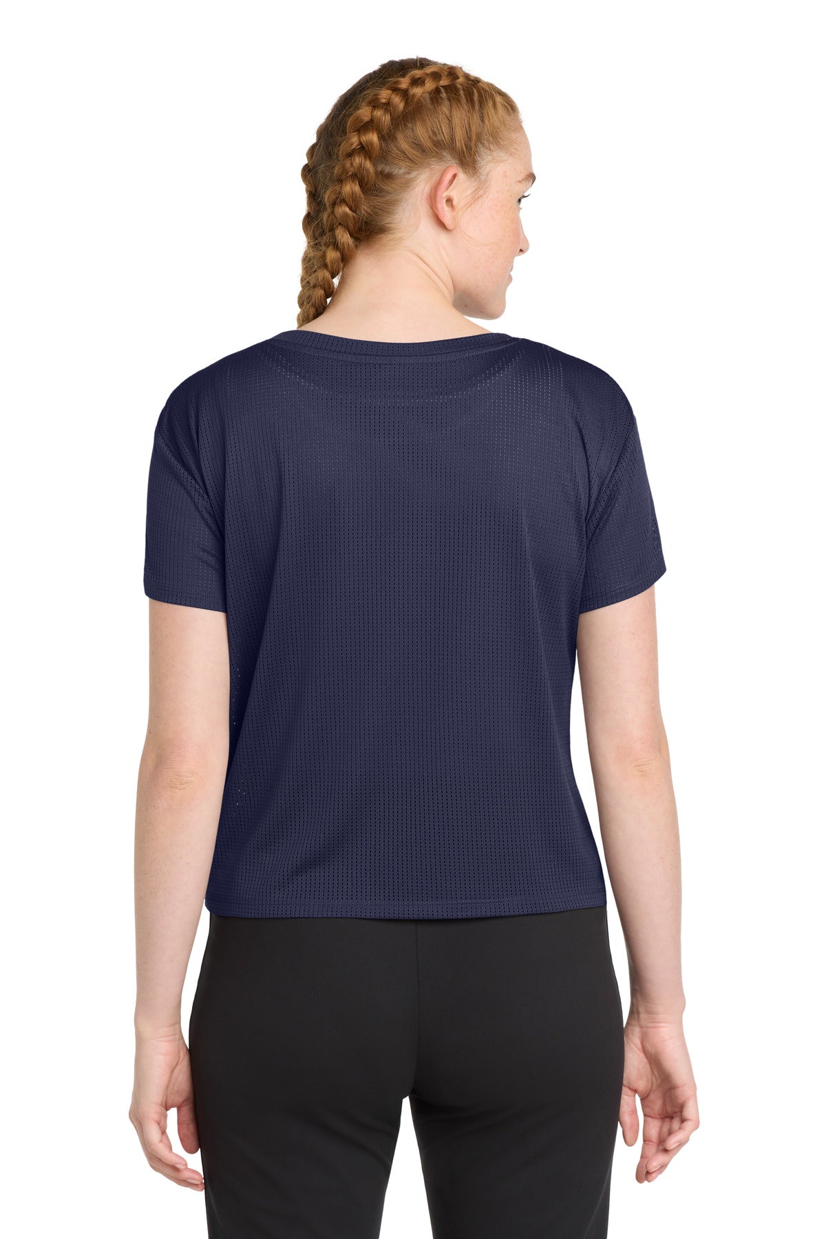Sport-Tek Women's PosiCharge Draft Crop Tee. LST411 - True Navy - back