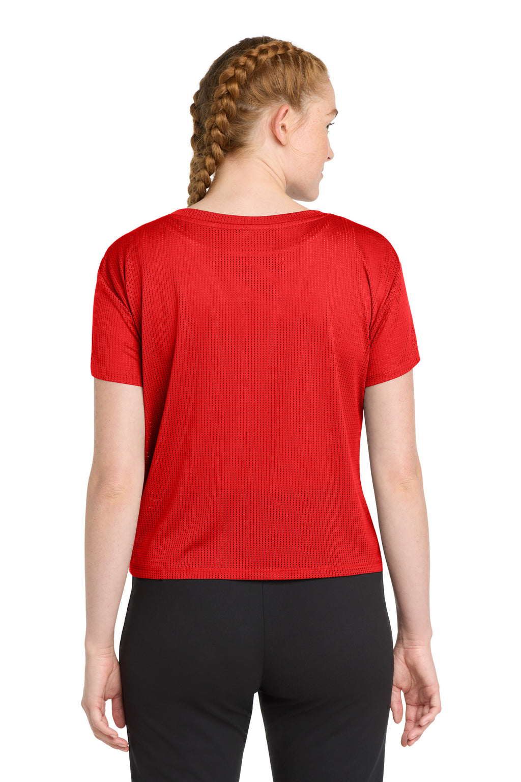 Sport-Tek Women's PosiCharge Draft Crop Tee. LST411 - True Red - back