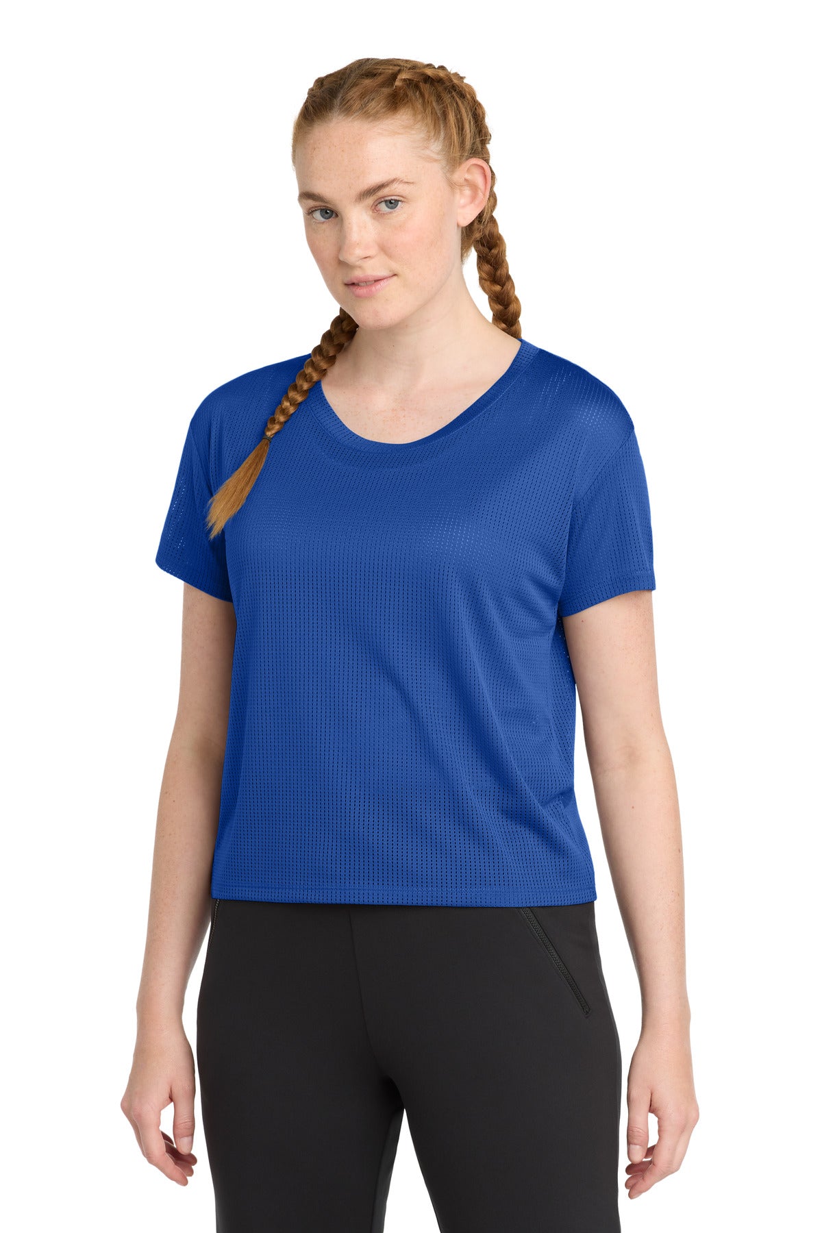 Sport-Tek Women's PosiCharge Draft Crop Tee. LST411 - True Royal - front