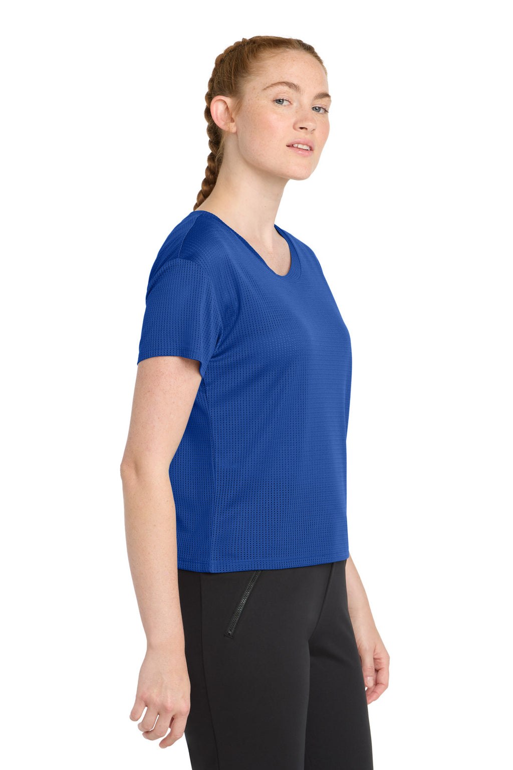 Sport-Tek Women's PosiCharge Draft Crop Tee. LST411 - True Royal - side