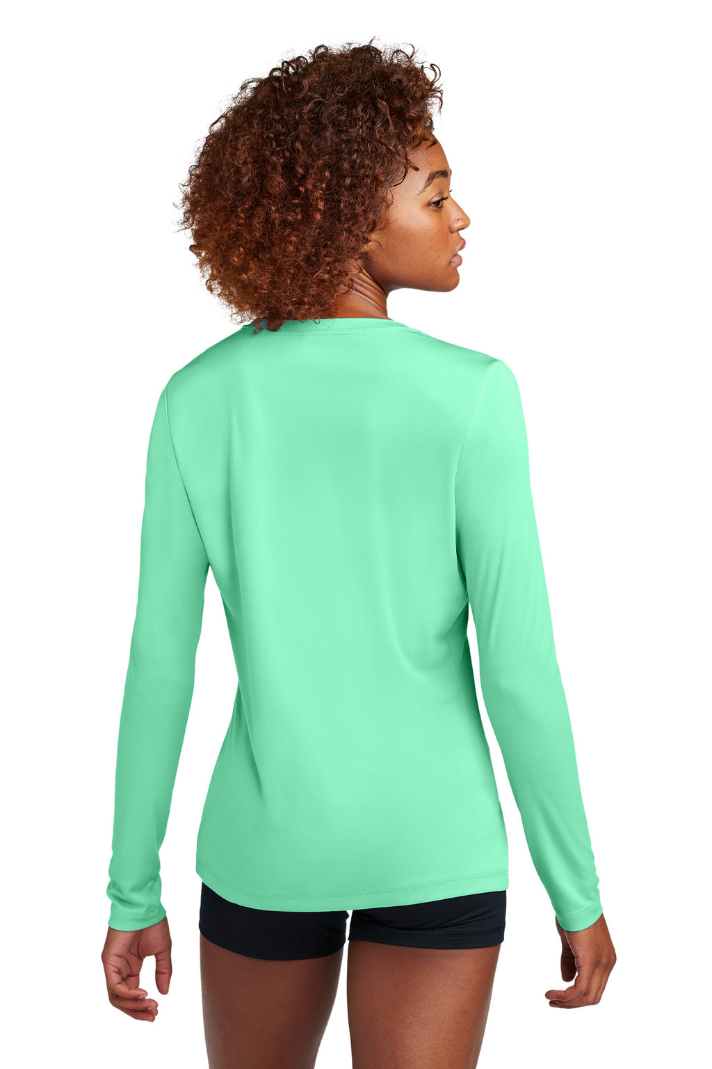 Sport-Tek Women's Posi-UV Pro Long Sleeve LST420LS - Bright Seafoam - back