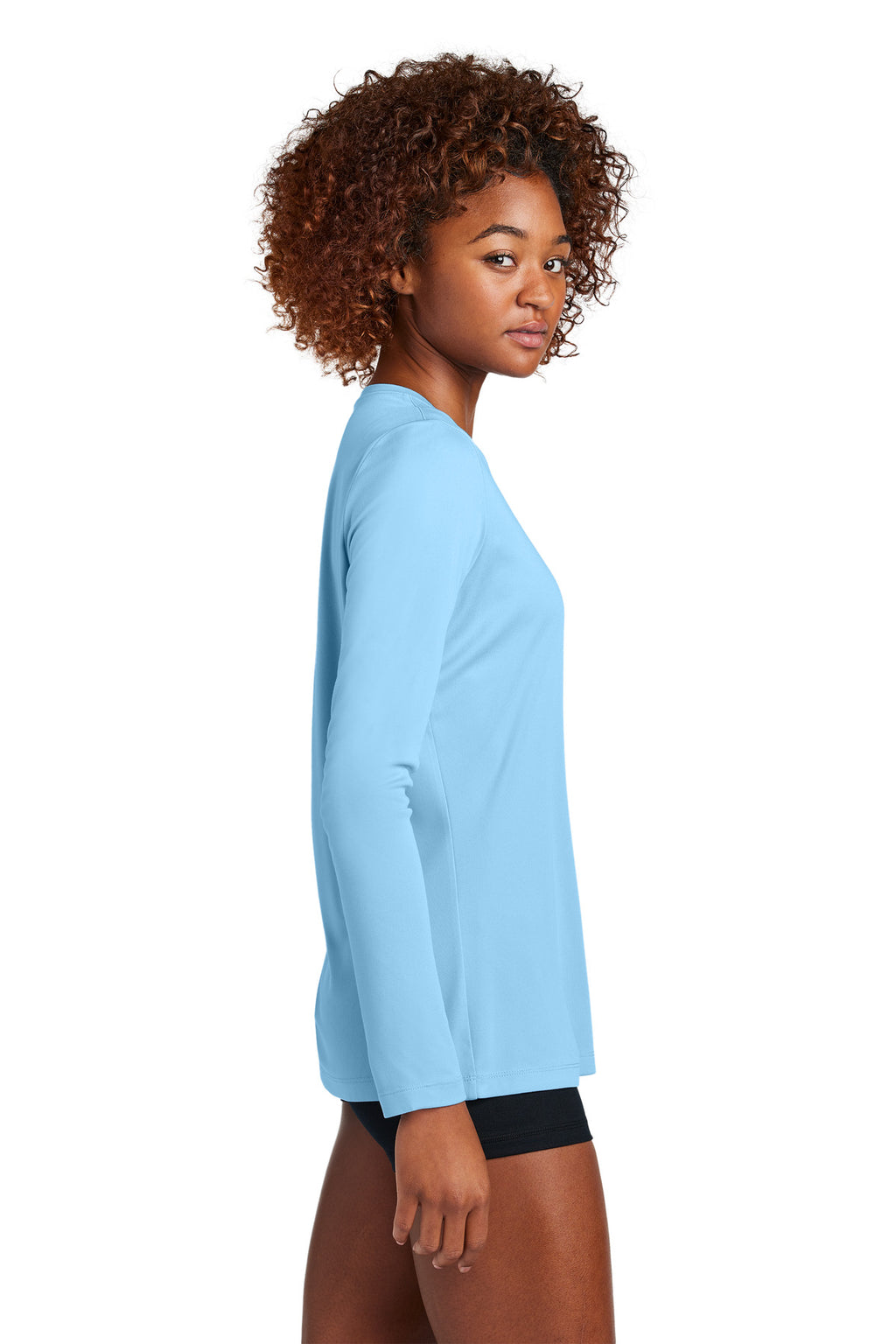 Sport-Tek Women's Posi-UV Pro Long Sleeve LST420LS - Light Blue - side