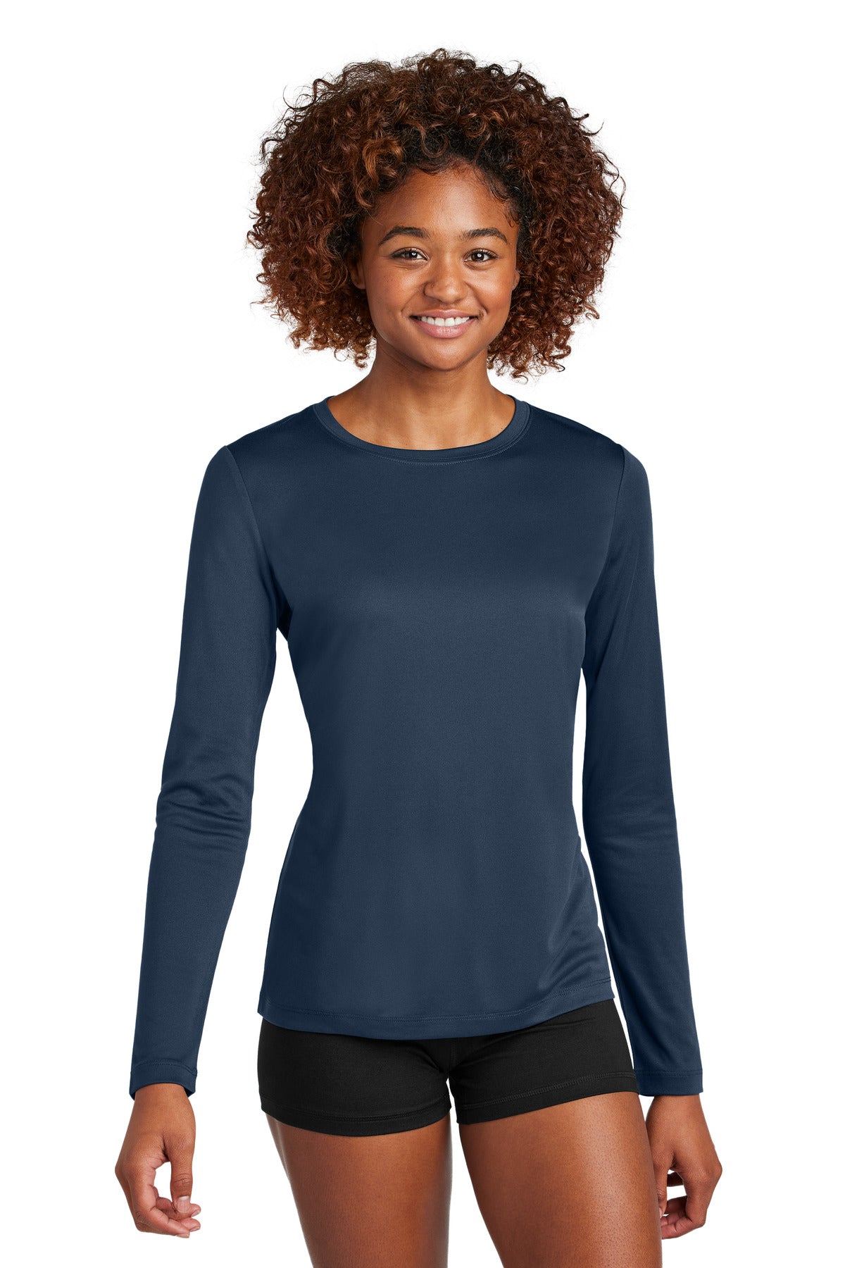 Sport-Tek Women's Posi-UV Pro Long Sleeve LST420LS - True Navy - front