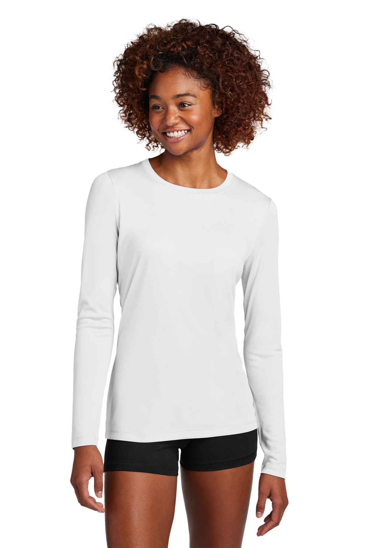 Sport-Tek Women's Posi-UV Pro Long Sleeve LST420LS - White - front