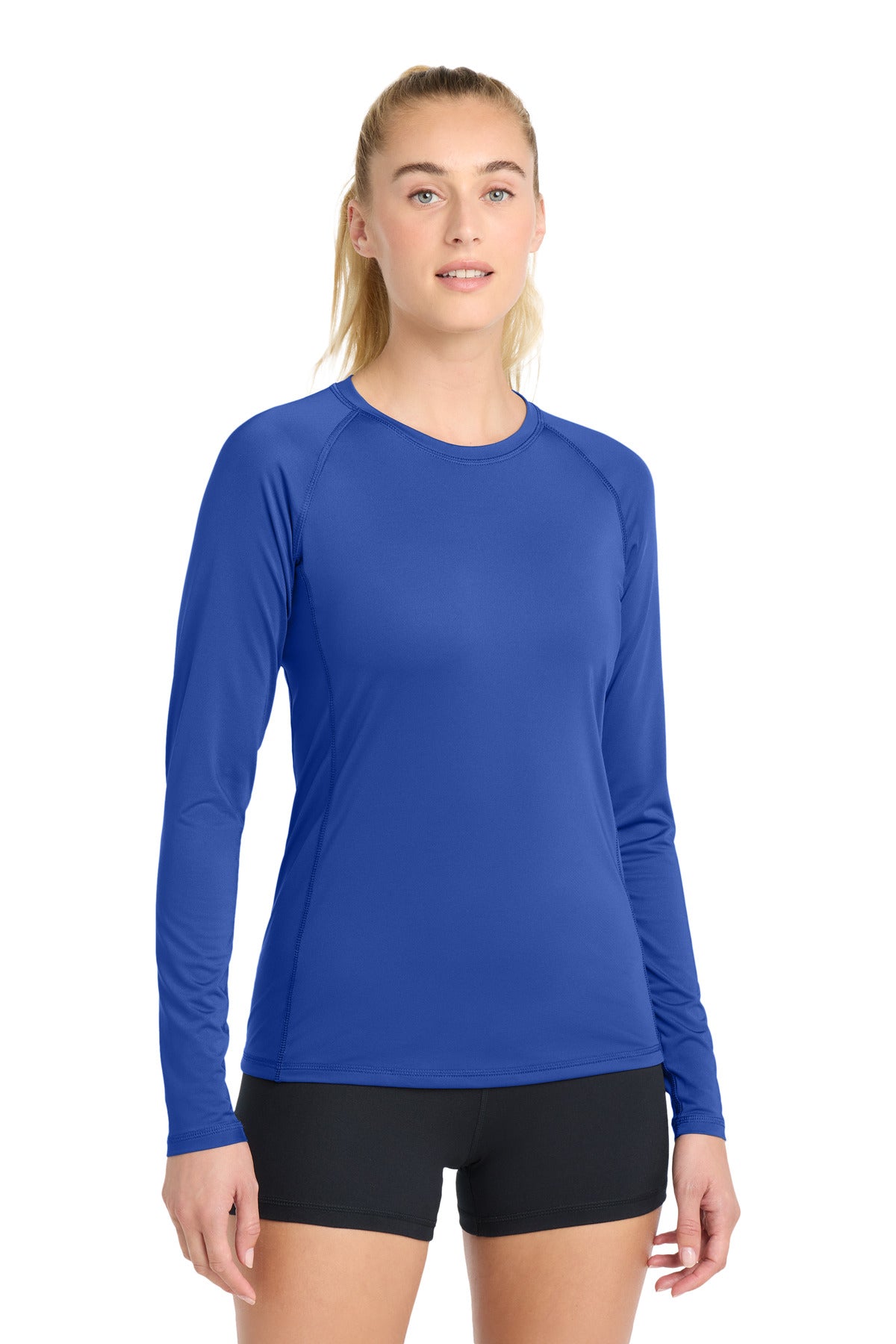 Sport-Tek Women's Long Sleeve Rashguard Tee. LST470LS - True Royal - front